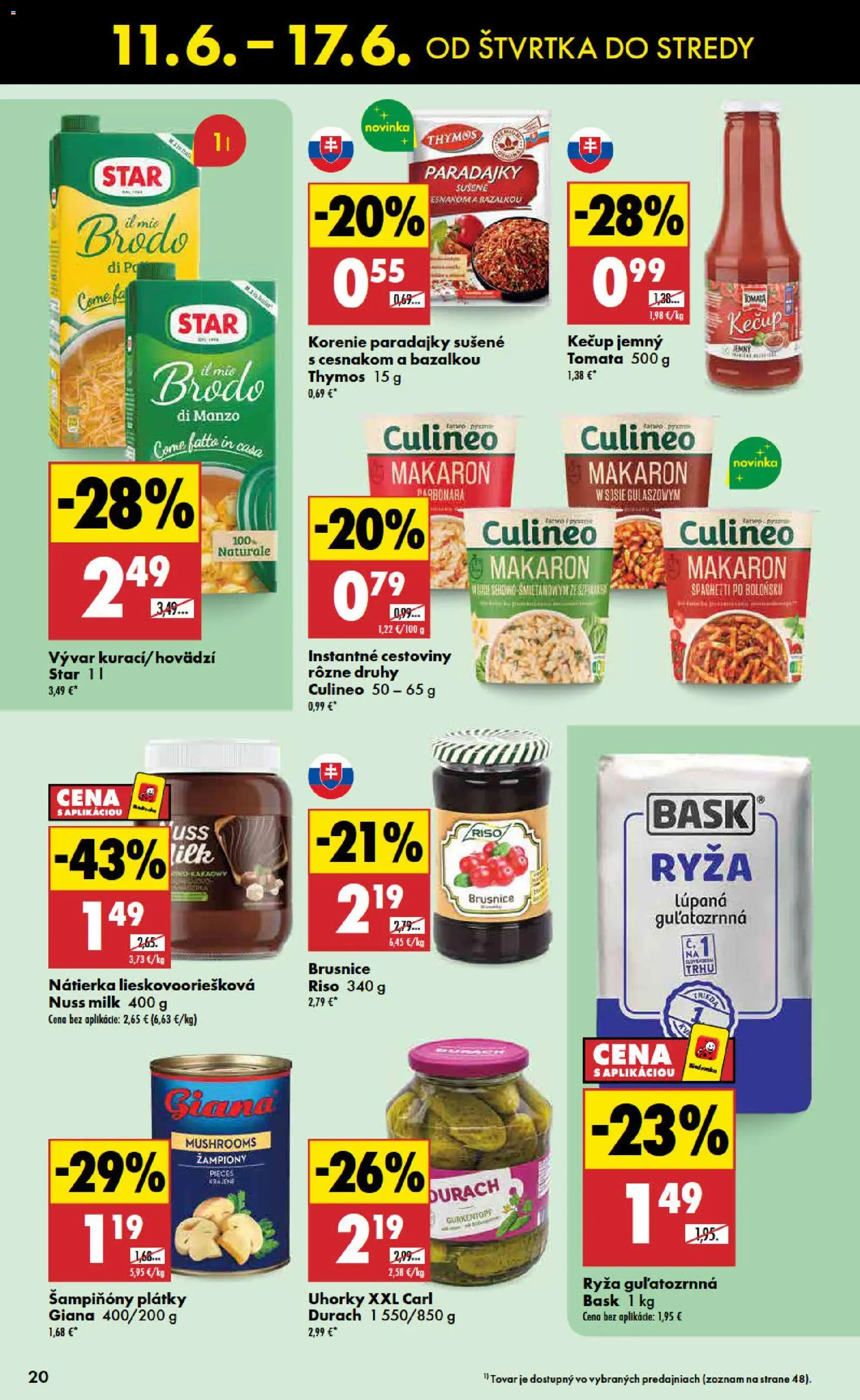 Nové Biedronka akcie – leták je platný od 11.06.2026 | Strana: 20 | Produkty: Ryža, Cestoviny, Korenie, Med