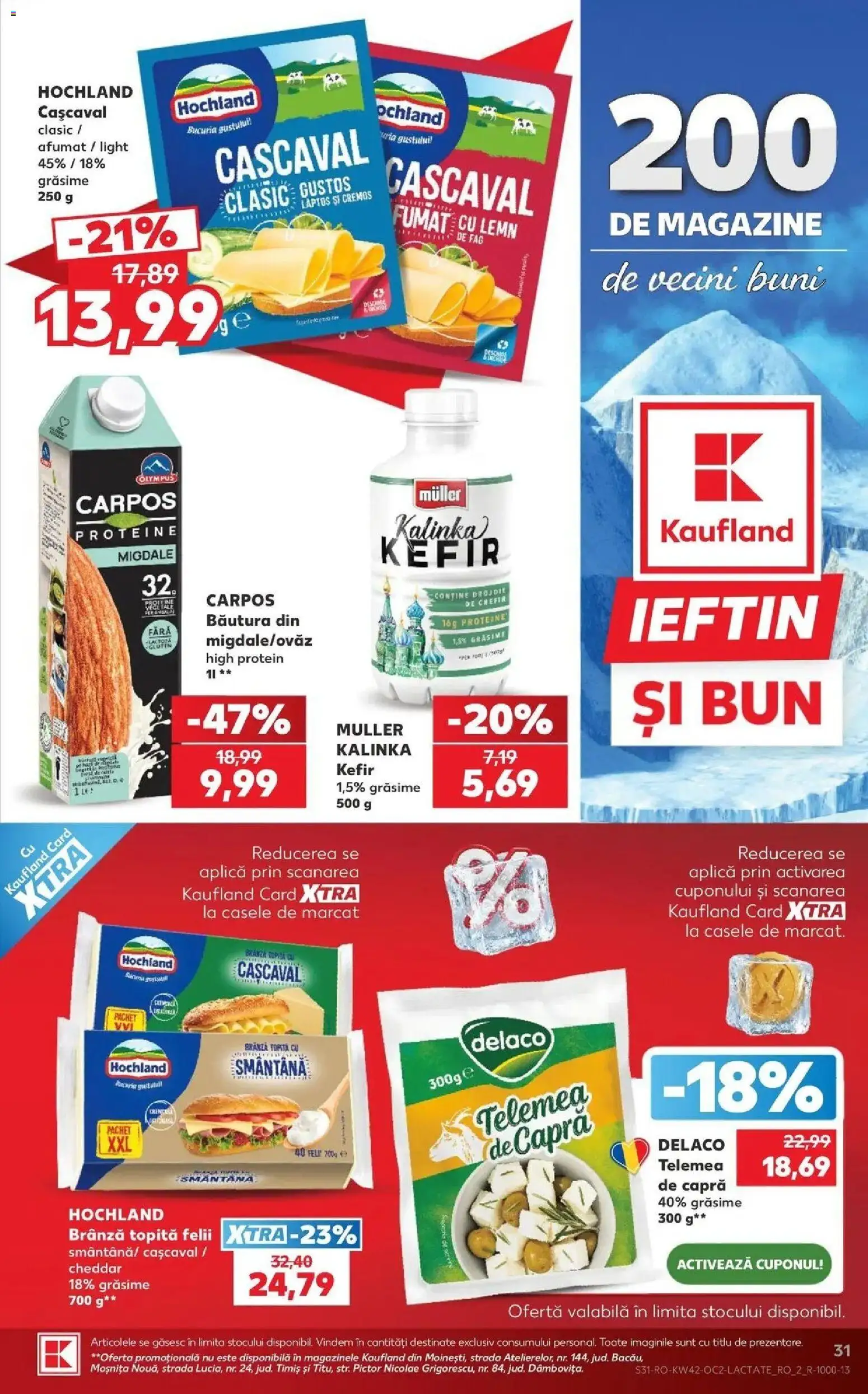 Kaufland Constanța 14.10.2026 - Revista si Oferta | Pagină: 31 | Produse: Proteine, Branza topita felii, Cașcaval, Brânză