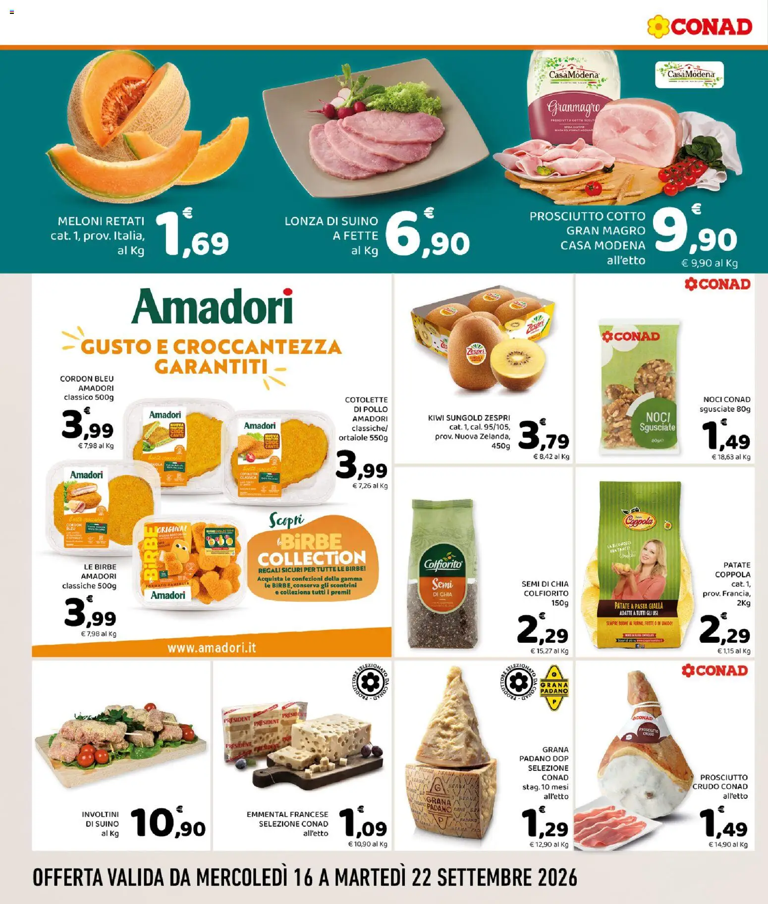 Volantino Conad del 16/09/2026 | Pagina: 2 | Prodotti: Prosciutto Cotto, Pollo, Suino, Prosciutto