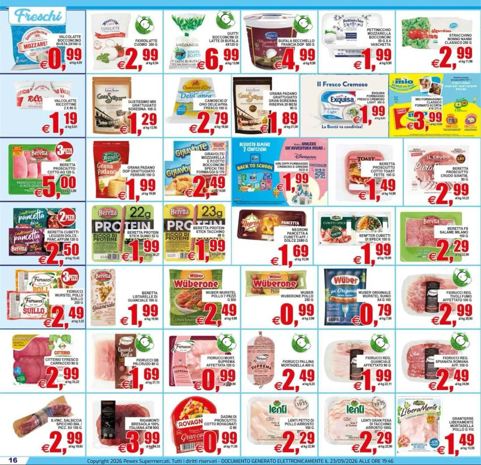 Volantino Pewex del 23/09/2026 | Pagina: 16 | Prodotti: Birra Beck's, Birra, Pecorino, Birra Peroni