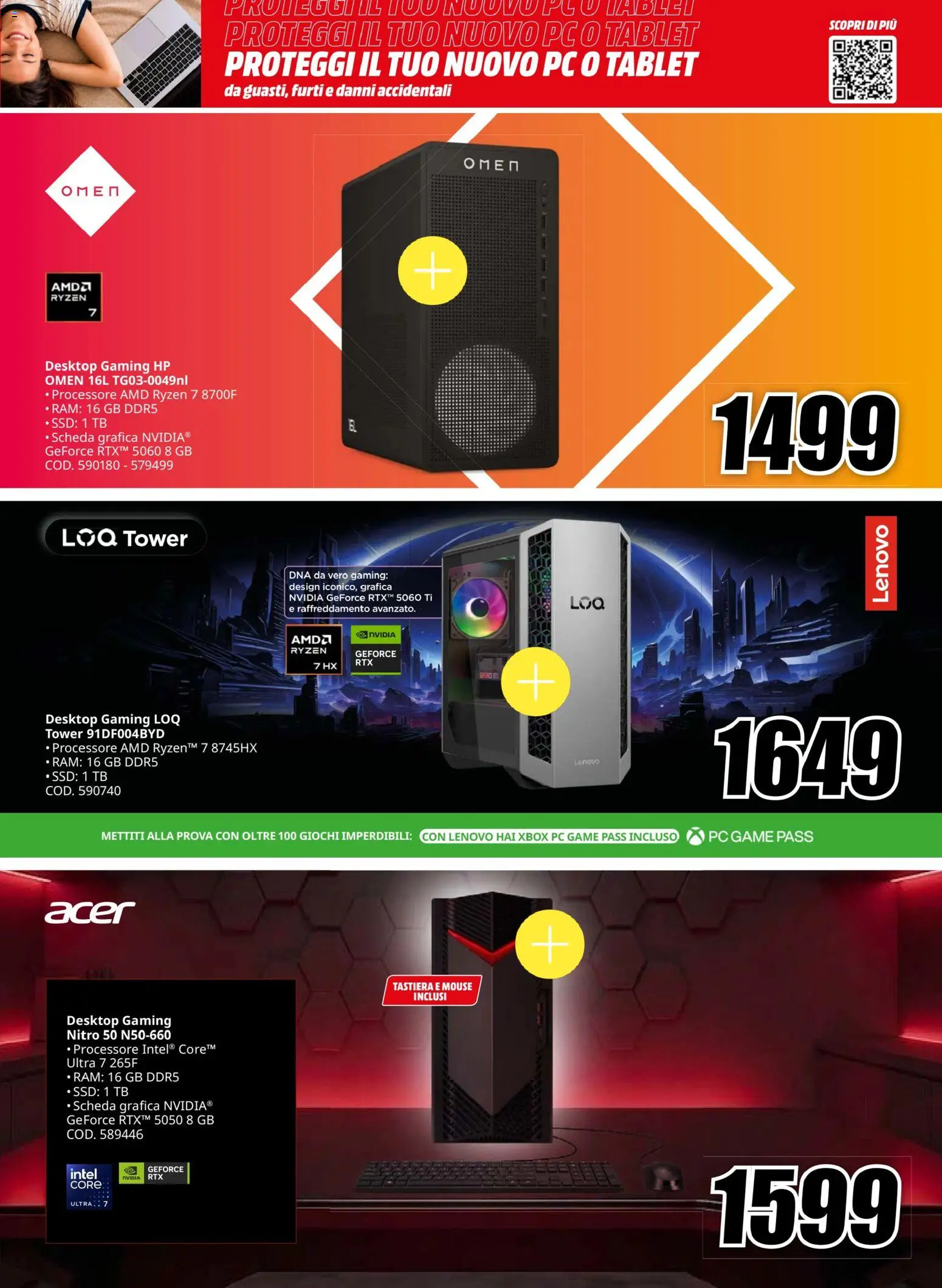 Volantino Media World del 25/10/2026 | Pagina: 3 | Prodotti: PC, Mouse, Tastiera, Xbox