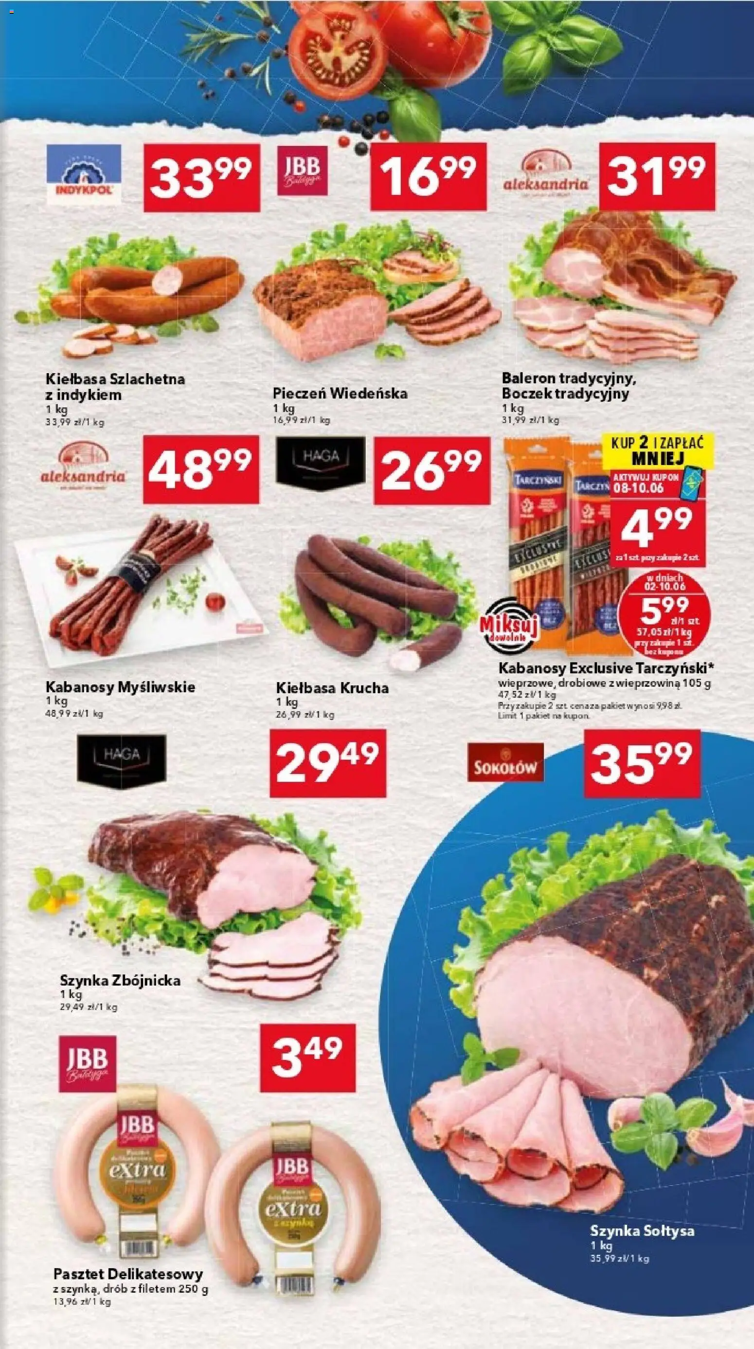 Lewiatan gazetka - Katowice od 02.06.2026 | Strona: 3 | Produkty: Kiełbasa, Kiełbasa szlachetna, Kabanosy, Boczek