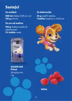 GOLDEN SUN Pirinač, Okruglog zrna 1 kg - pregled Lidl kataloga - važi od 24.07.2026 | Strana: 21 | Proizvode: Sos, Malina, Pirinač