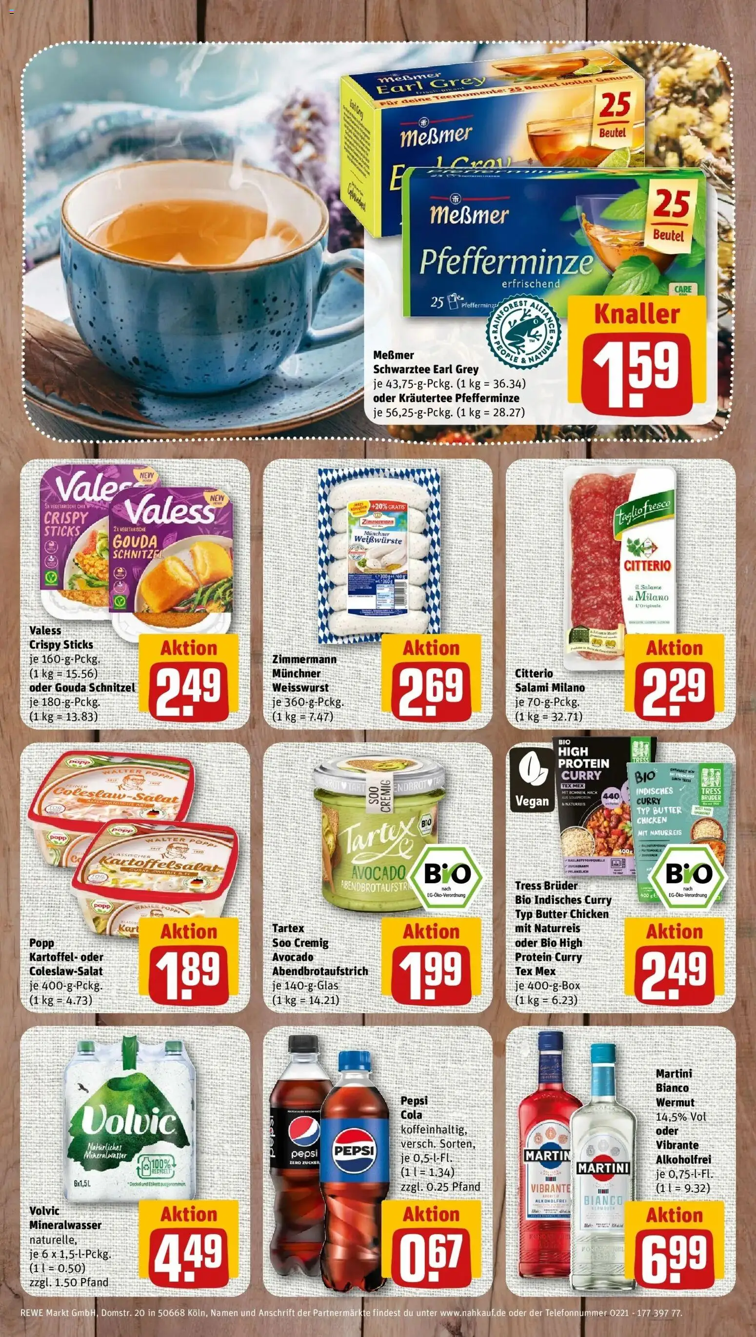 REWE Prospekt ab 05.10.2026 zum Blättern » Angebote | Seite: 8 | Produkte: Schnitzel, Kräutertee, Volvic, Wermut