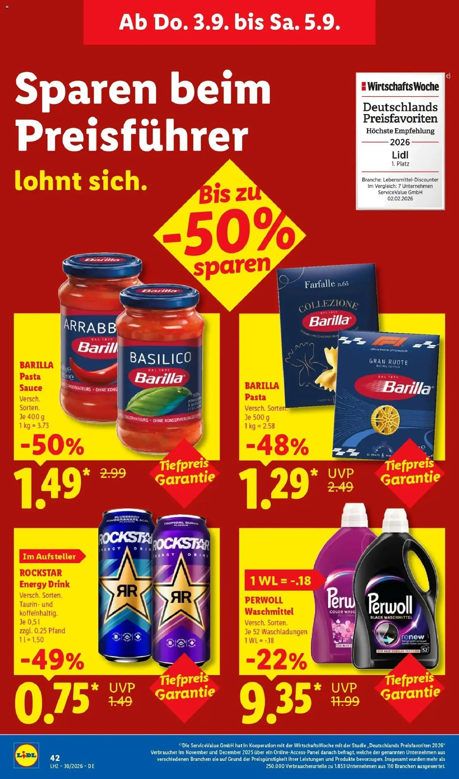 Lidl Prospekt Hof-innenstadt (ab 31.08.2026) zum Blättern » Angebote | Seite: 68 | Produkte: Rockstar energy, Energy, Perwoll, Waschmittel