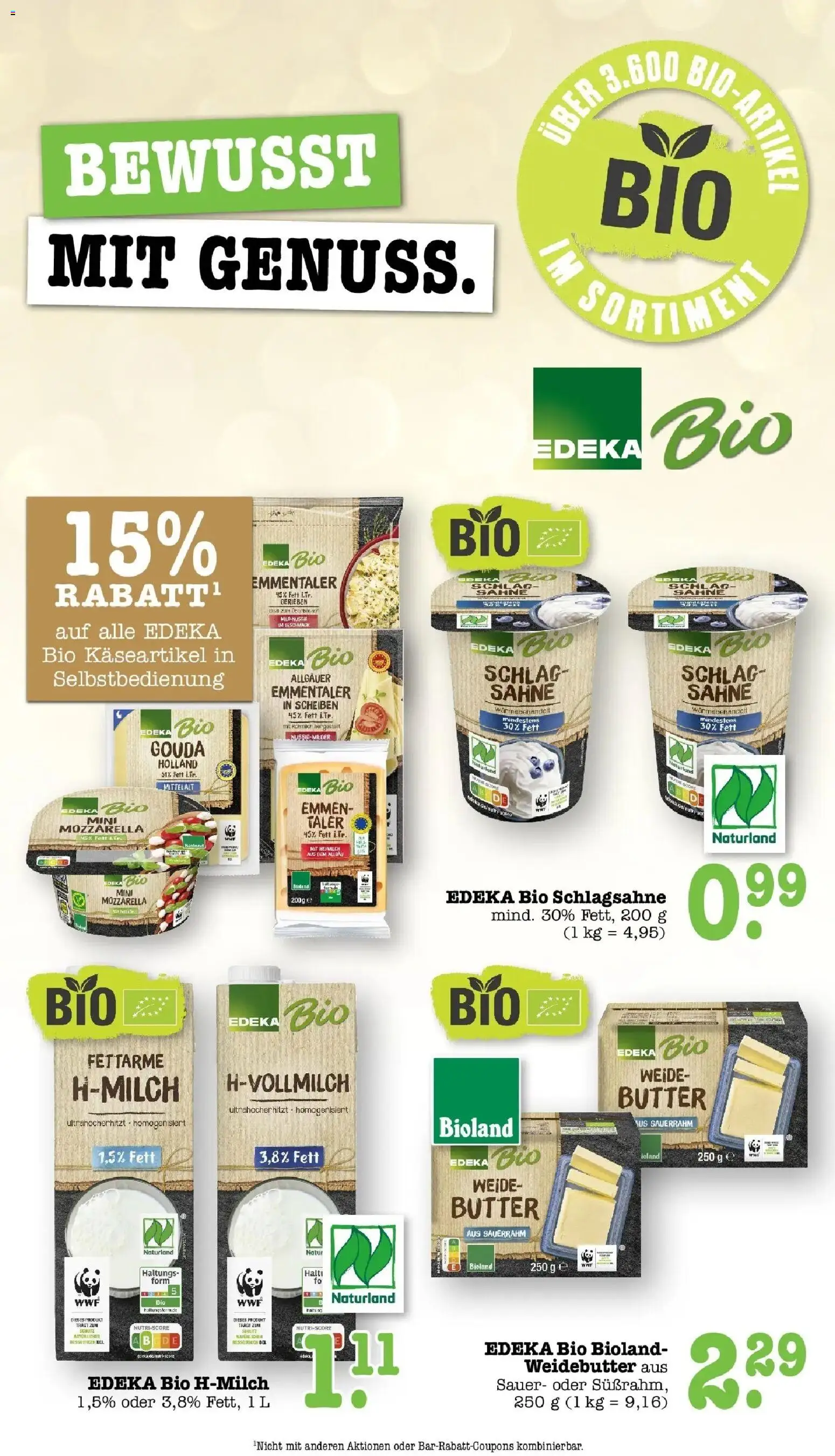 E center Prospekt Karlsruhe (ab 12.10.2026) zum Blättern | Seite: 32 | Produkte: Schlagsahne, Gouda, Sauerrahm, Sahne