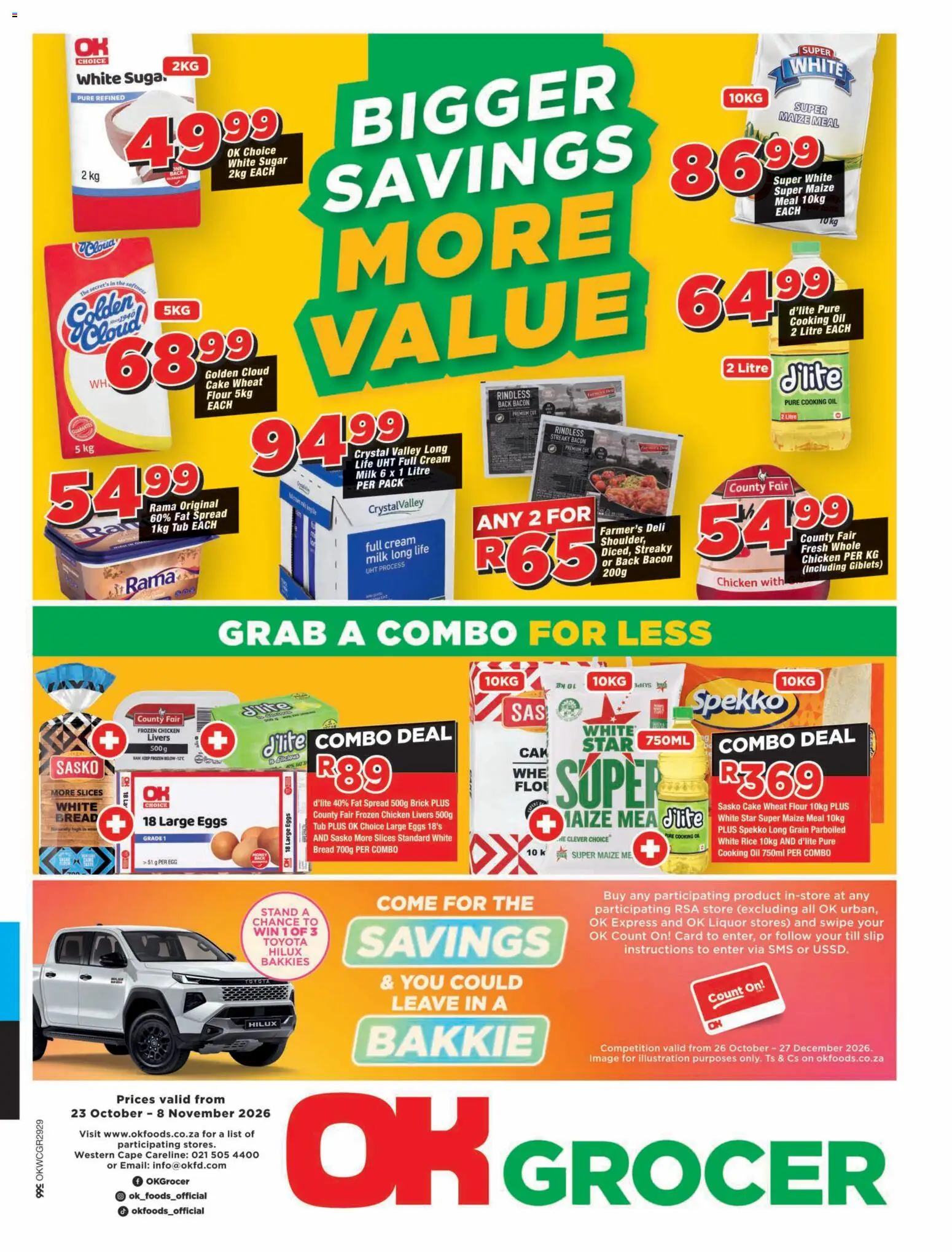 New OK Foods catalogue – valid from 23/10/2026 | Page: 1 | Products: Frozen chicken, Milk, Chicken, Sugar