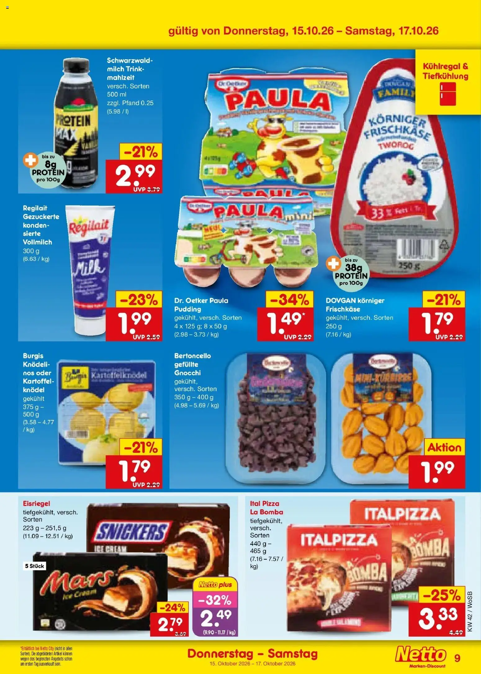 Netto Marken-Discount Prospekt Ludwigshafen-Edigheim (ab 12.10.2026) » Angebote | Seite: 51 | Produkte: Gnocchi, Milch, Snickers, Mars