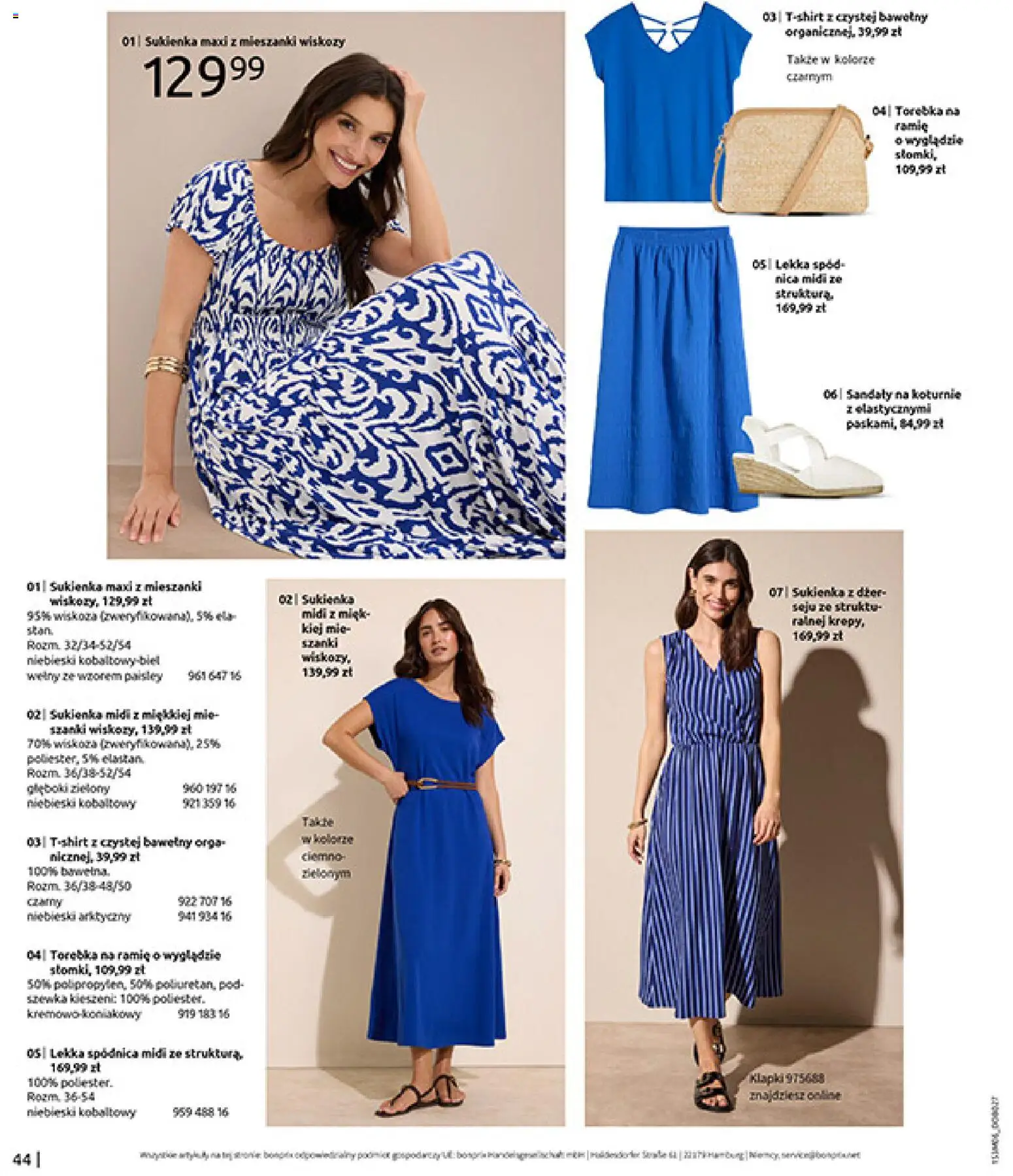 BonPrix Katalog od 15.06.2026 | Strona: 46 | Produkty: Sandały, Klapki, Torebka, Sukienka