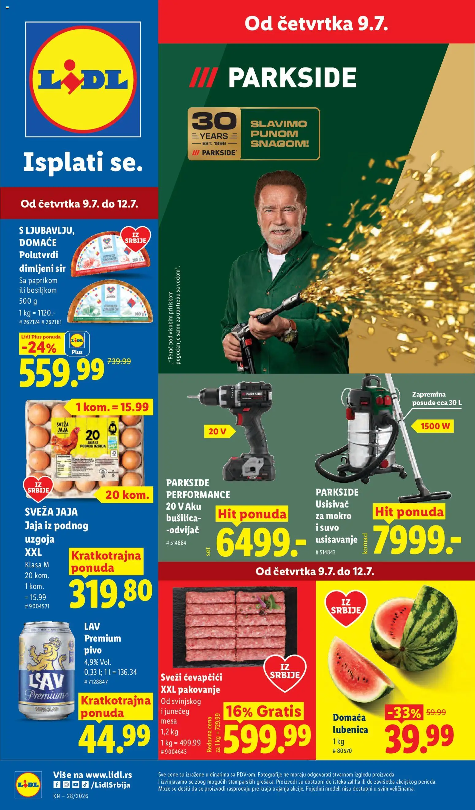 Lidl katalog - važi od 09.07.2026 | Strana: 1 | Proizvode: Usisivač, Parkside, Lubenica, Bušilica