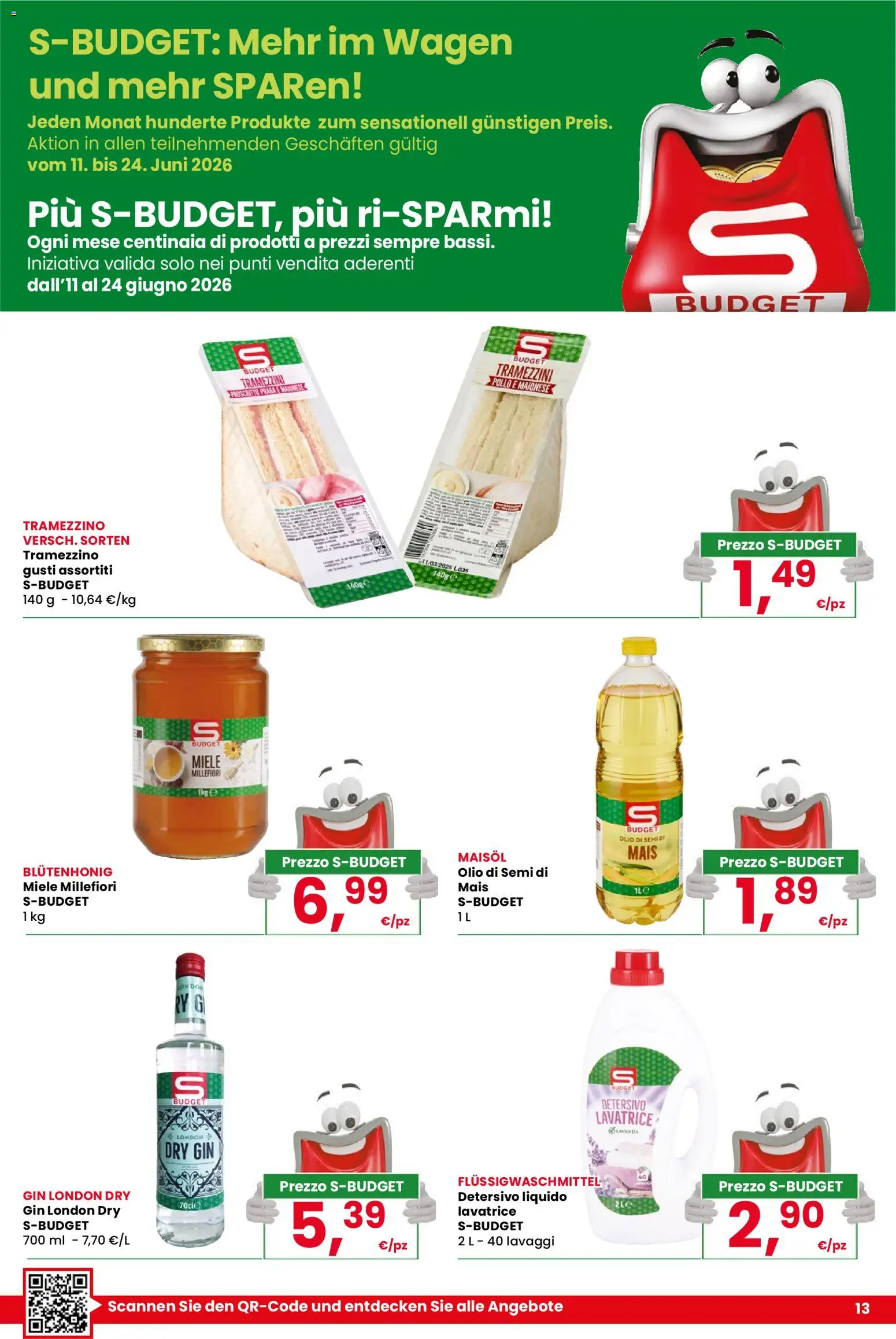 Volantino Despar del 11.06.2026 | Pagina: 13 | Prodotti: Maionese, Olio, Mais, Tramezzino