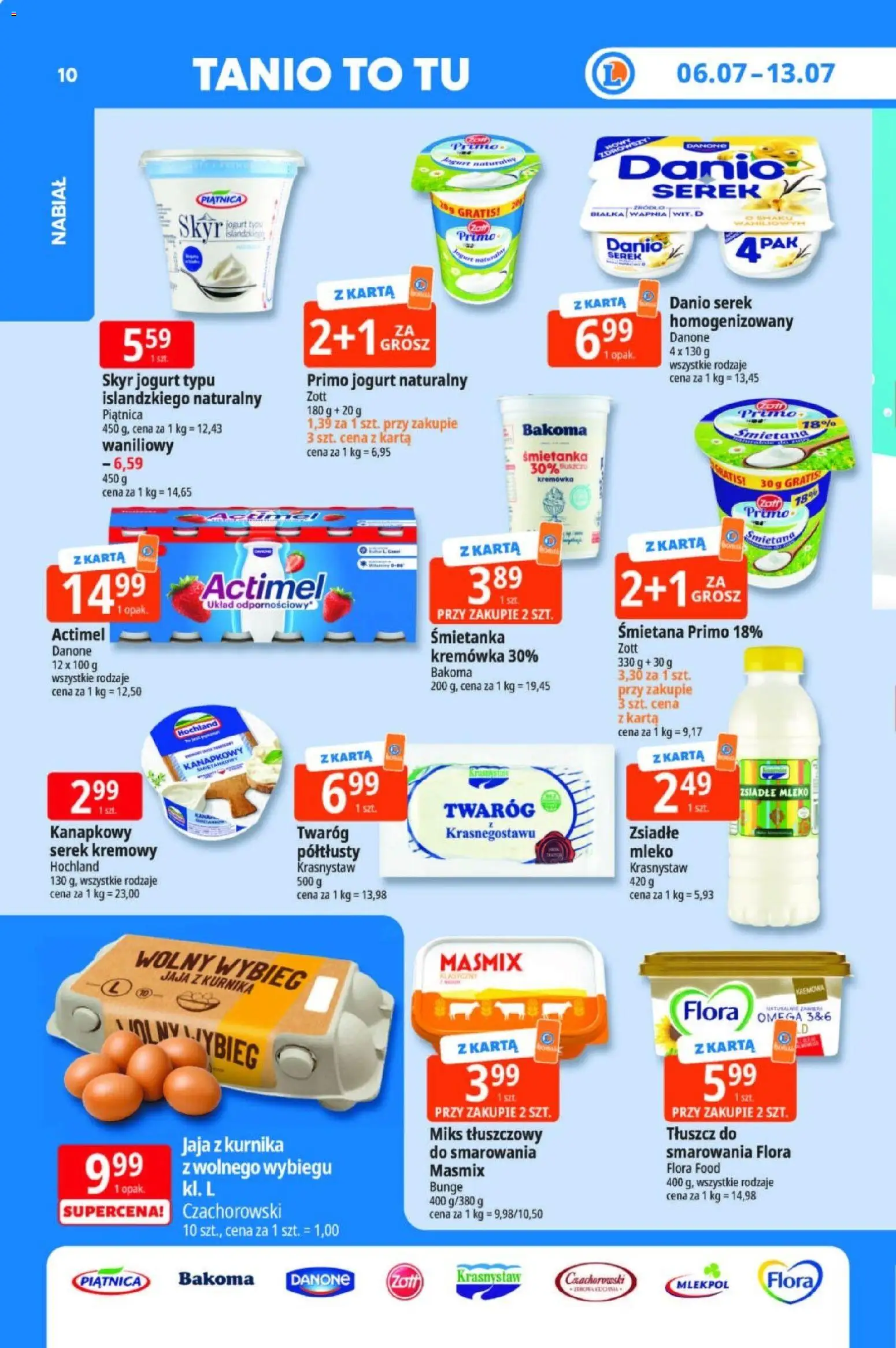 E.Leclerc gazetka od 06.07.2026 | Strona: 10 | Produkty: Zsiadłe mleko, Serek, Jogurt, Skyr