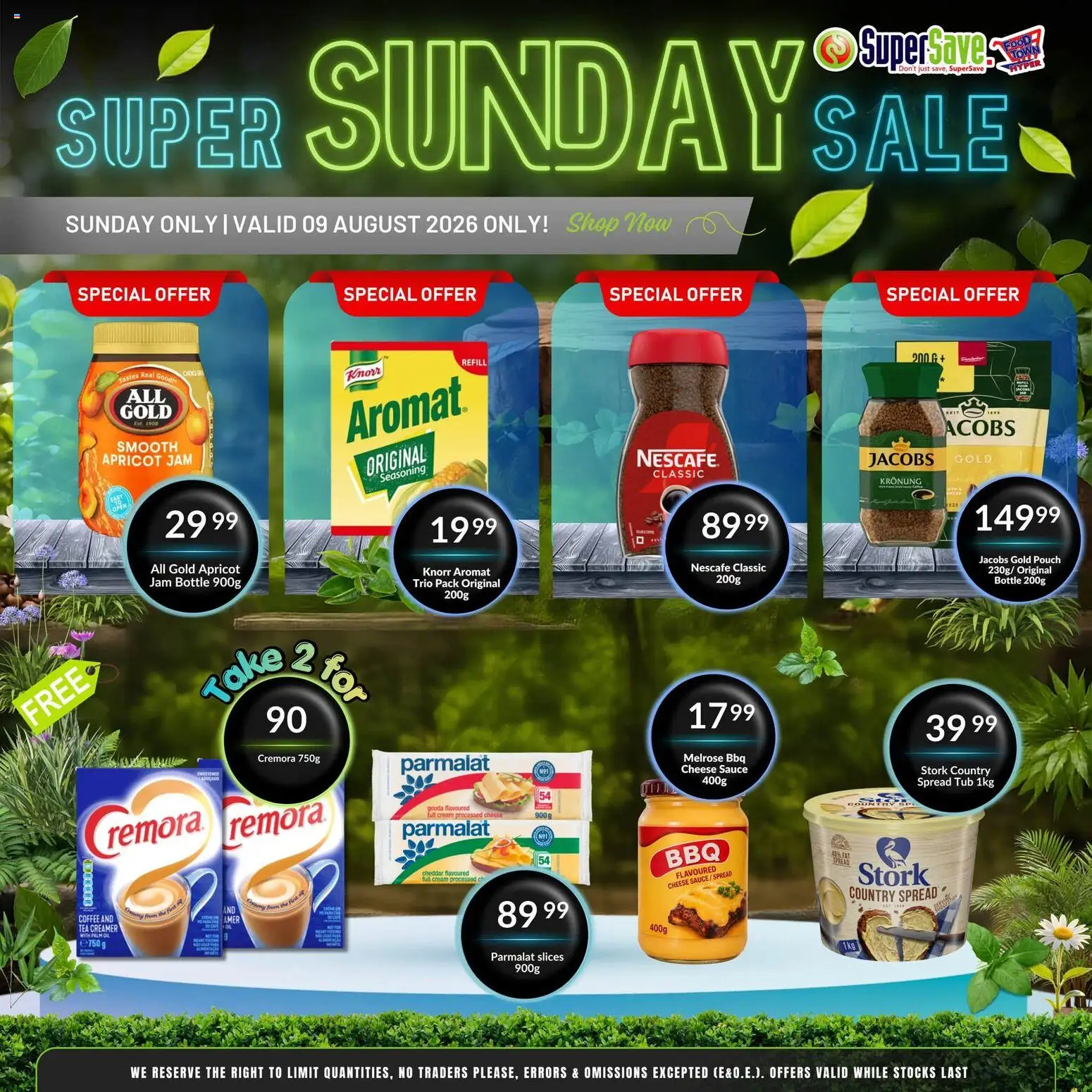 New Super Save catalogue – valid from 09/08/2026 | Page: 3 | Products: Jam, Cheese, Creamer, Tea