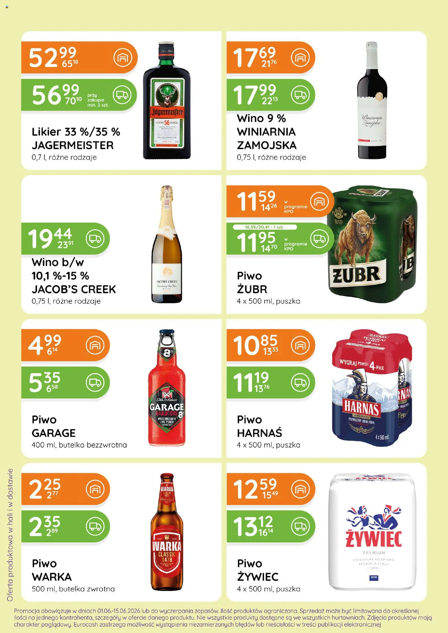 Eurocash gazetka - Ofensywa Alkoholowa od 01.06.2026 | Strona: 4 | Produkty: Winiarnia, Jagermeister, Wino, Piwo