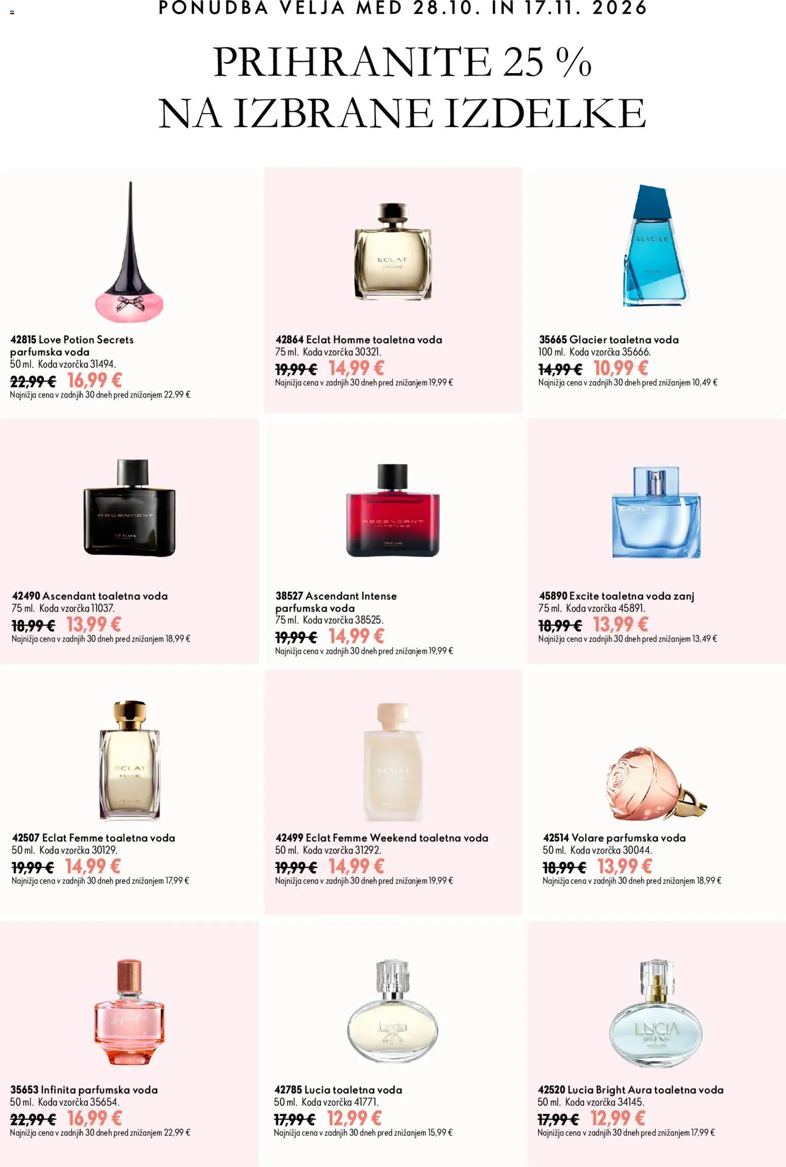 Novi Oriflame katalog ponudbe – veljaven od 28.10.2026 | Stran: 12 | Izdelki: Med, Voda, Toaletna voda, Parfumska voda