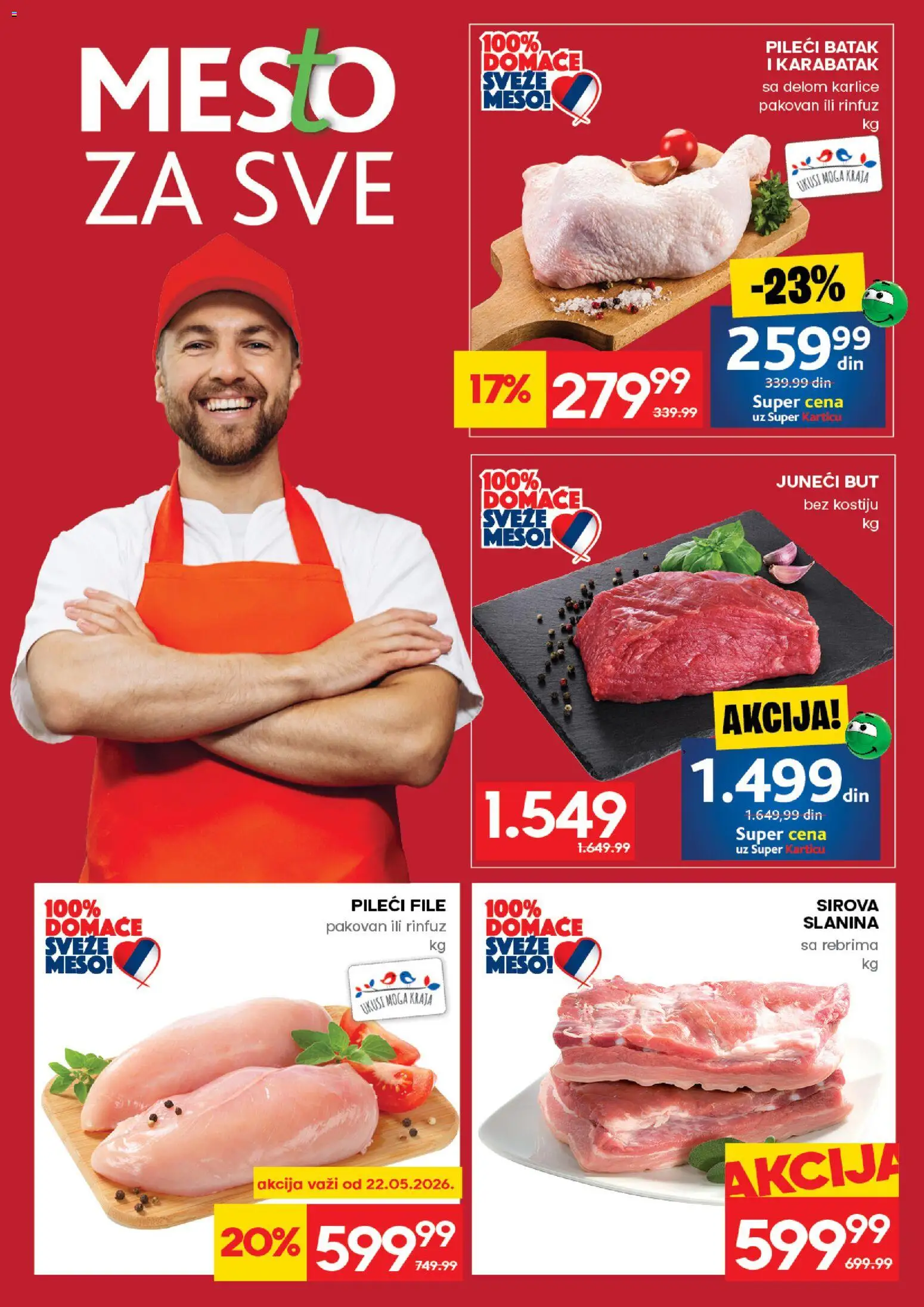 Roda katalog - važi od 21.05.2026 | Strana: 4 | Proizvode: Juneći but, Pileći file, Pileći batak, Slanina