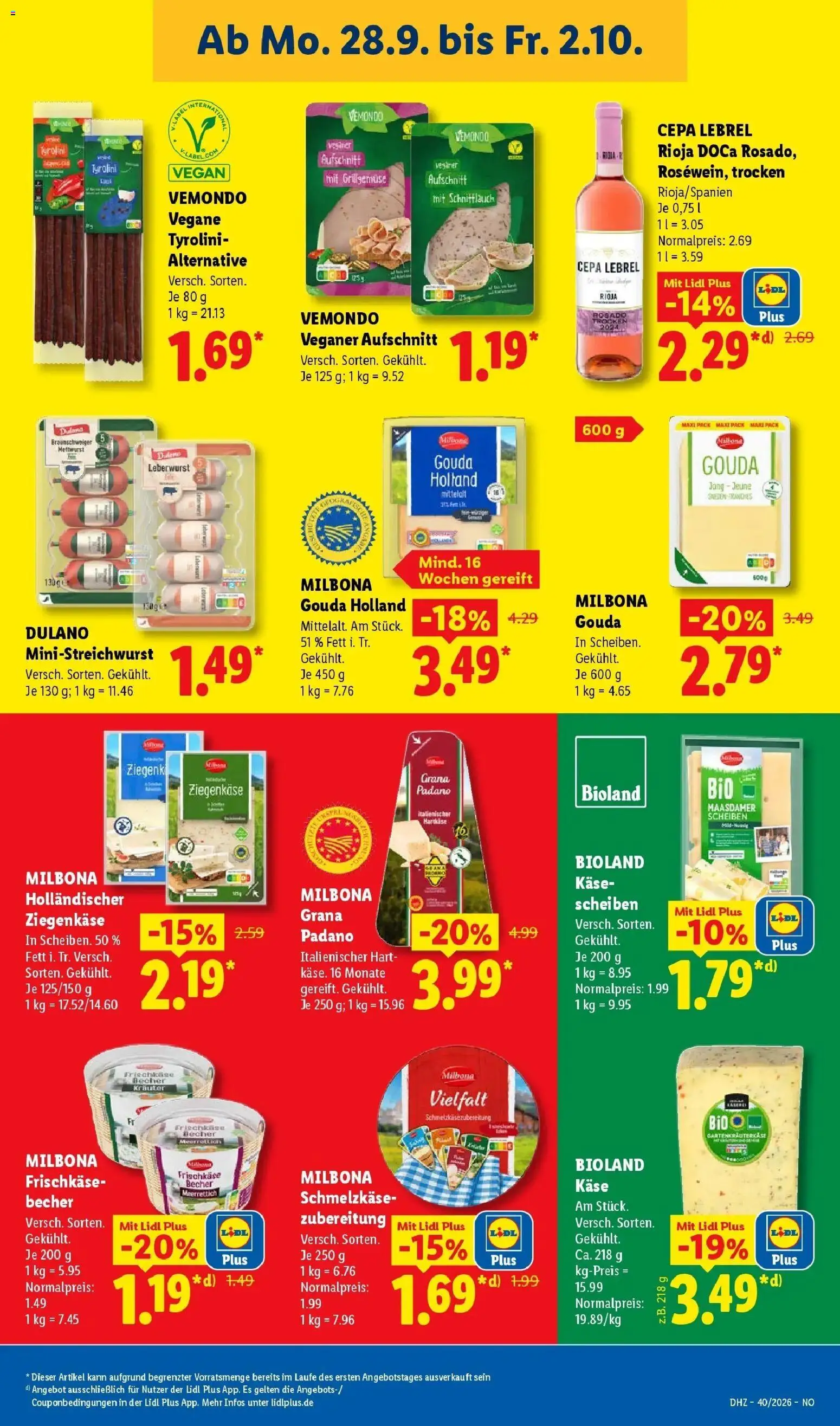 Lidl Prospekt Braunschweig (ab 28.09.2026) zum Blättern » Angebote | Seite: 19 | Produkte: Käse, Gouda, Ziegenkäse, Frischkase