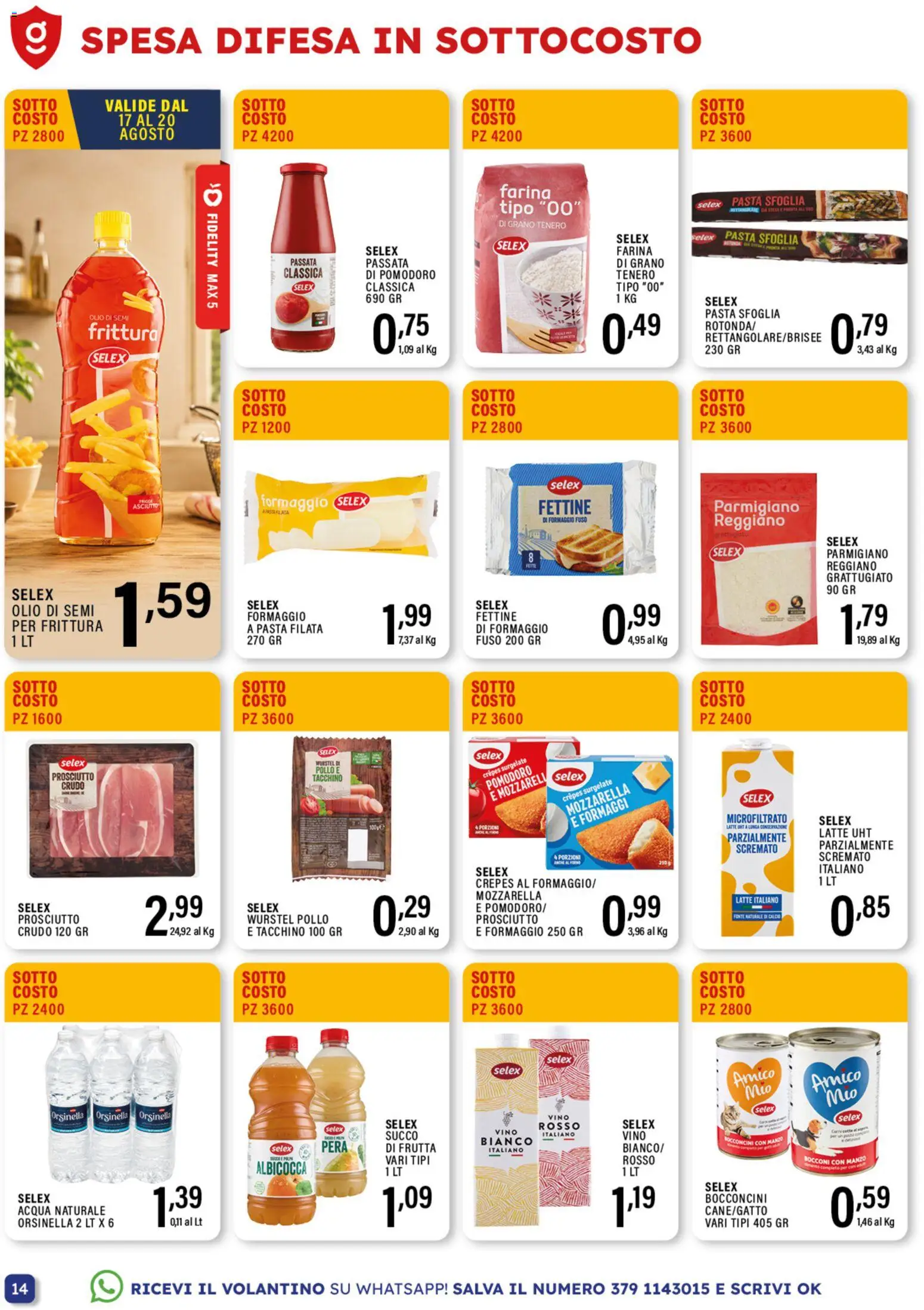 Volantino GECOP del 10/08/2026 | Pagina: 14 | Prodotti: Pasta sfoglia, Acqua, Frutta, Formaggio