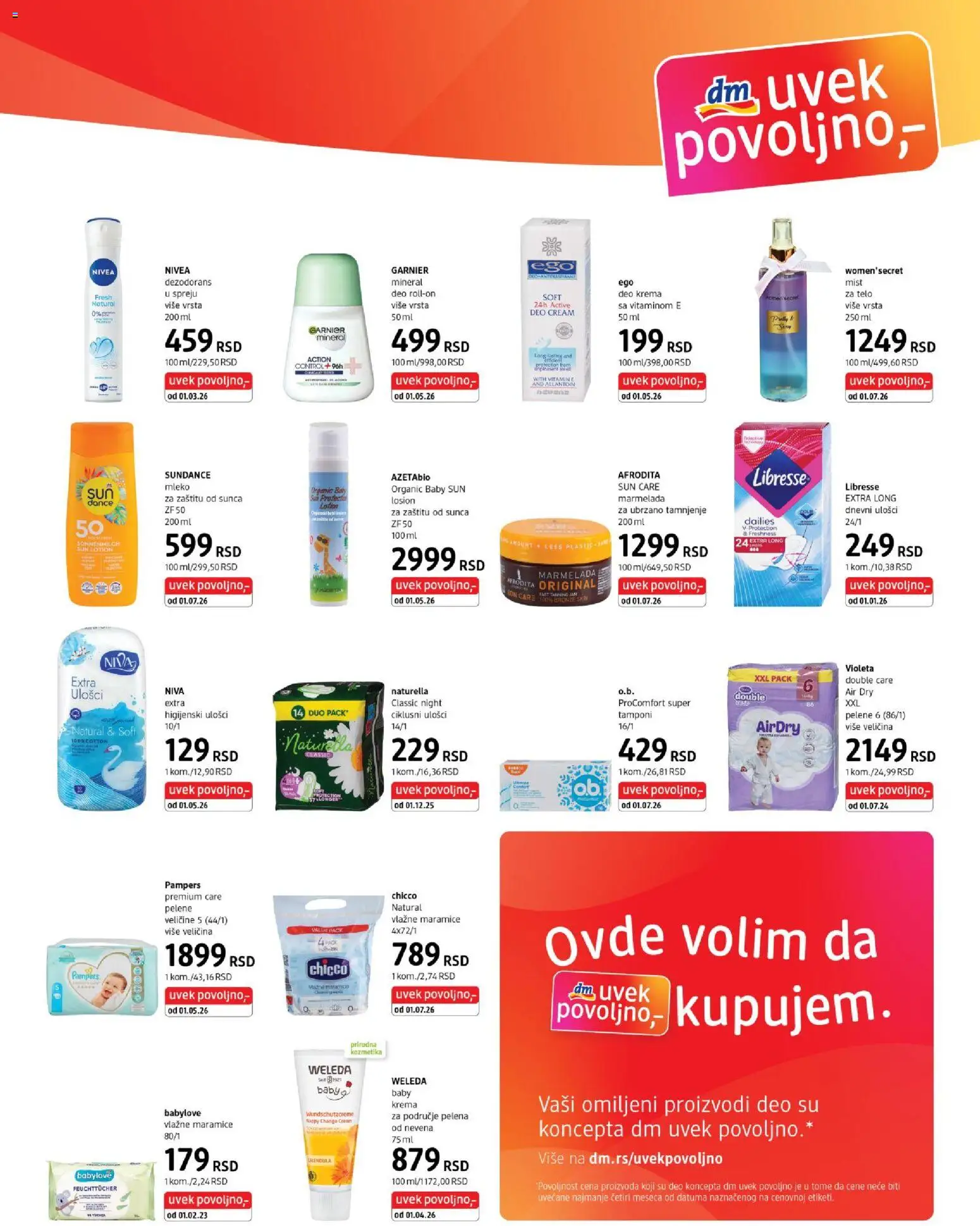 DM Drogerie katalog - važi od 16.07.2026 | Strana: 5 | Proizvode: Pampers, Tamponi, Dezodorans, Vlažne maramice