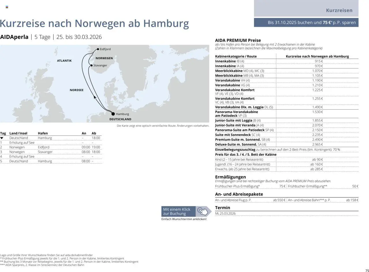 Aida Sommer 2026 – gültig ab 01.03.2026 | Seite: 75 | Produkte: Bett