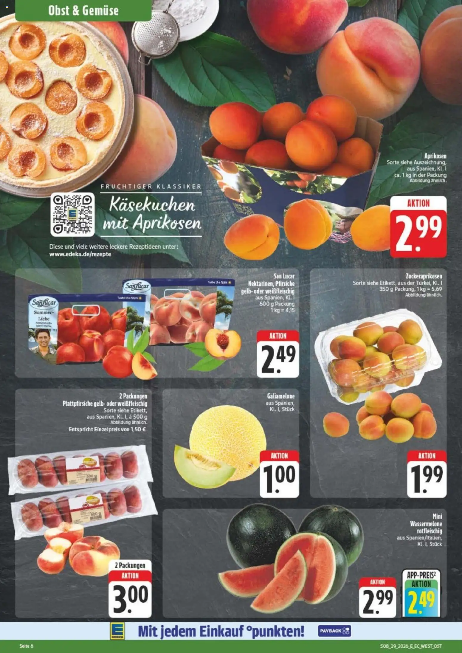 Edeka Prospekt Verrückter Preis – gültig ab 13.07.2026 | Seite: 8 | Produkte: Gemüse, Obst, Wassermelone