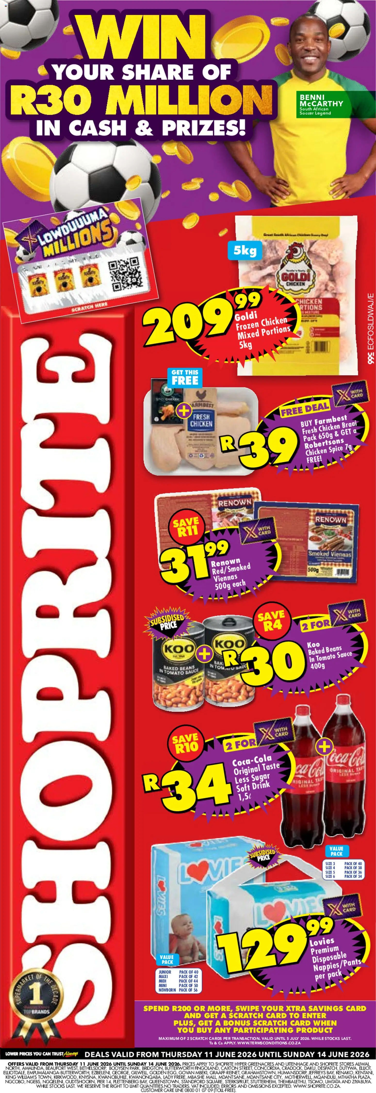 New Shoprite catalogue – valid from 11.06.2026 | Page: 1 | Products: Chicken, Tomato sauce, Sauce, Sugar