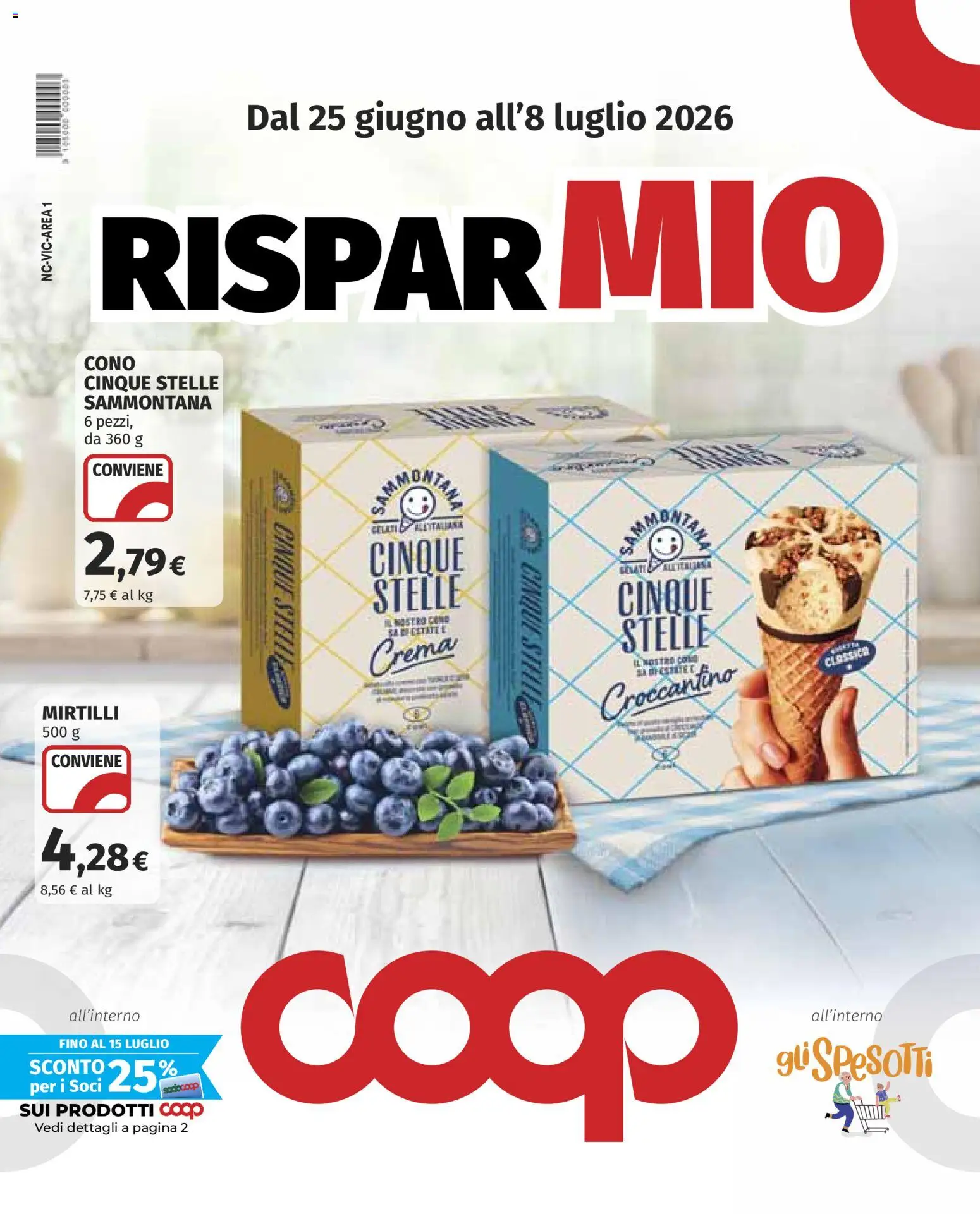 Volantino COOP del 25/06/2026 | Pagina: 1 | Prodotti: Crema, Mirtilli