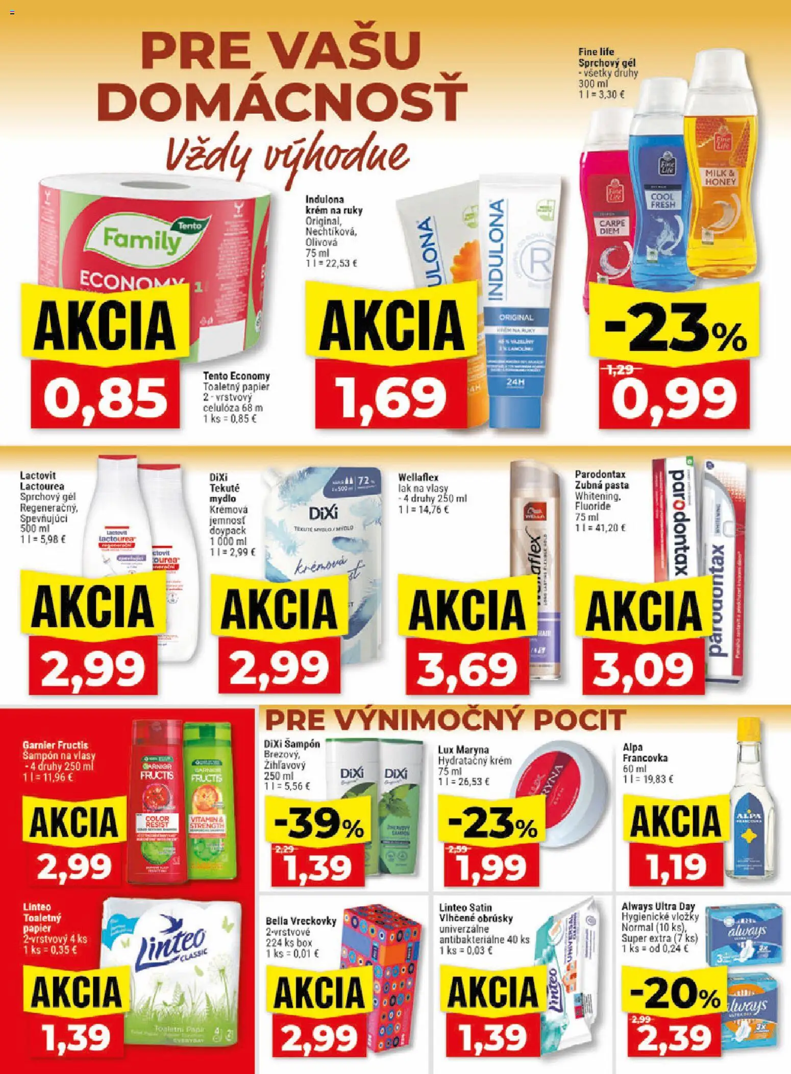 Nové Klas akcie – leták je platný od 13.07.2026 | Strana: 25 | Produkty: Lak na vlasy, Zubná pasta, Vreckovky, Krém