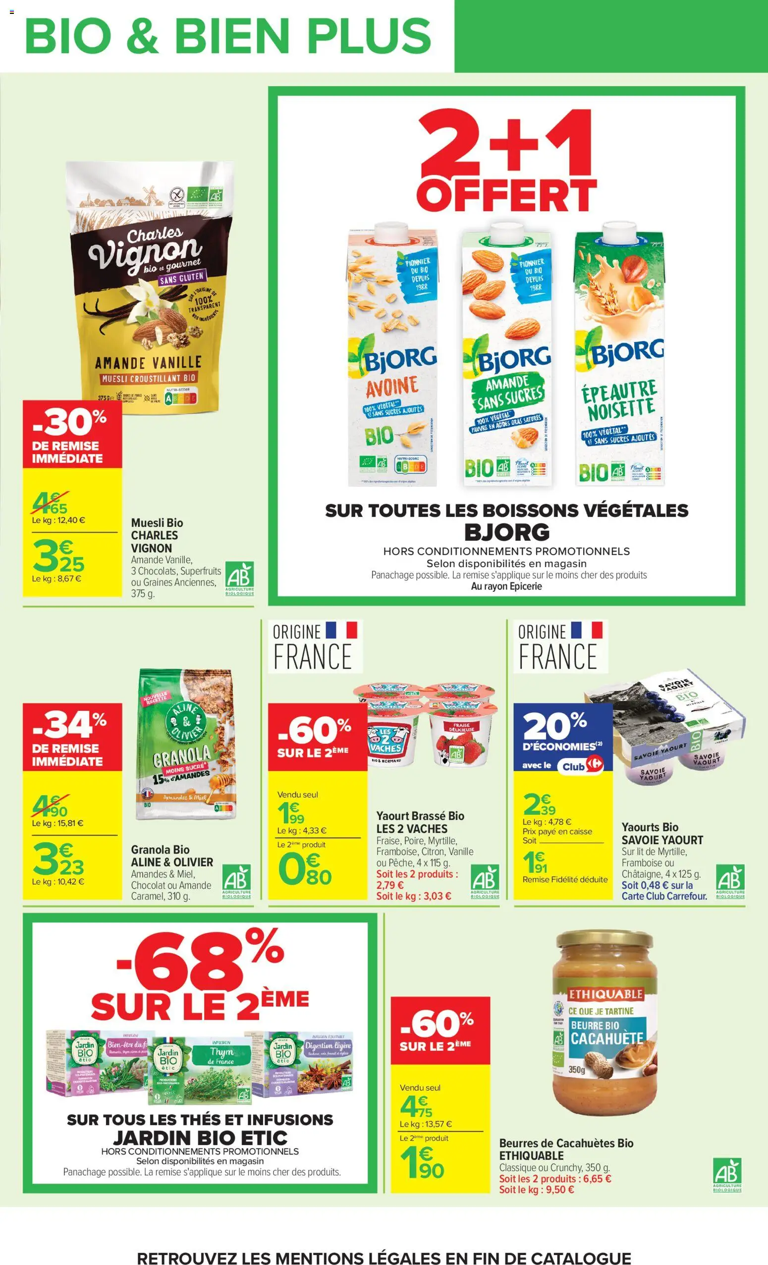 {H1} | Page: 19 | Produits: Cacahuète, Boissons, Muesli bio, Graines