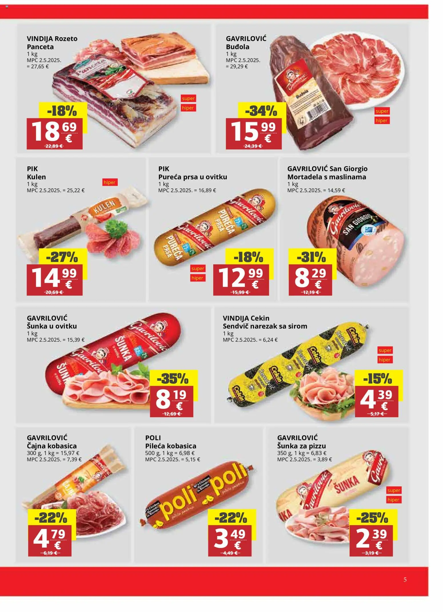 Ribola katalog | vrijedi od 17.06.2026 | Stranica: 5 | Proizvodi: Šunka, Buđola, Kobasica, Kulen