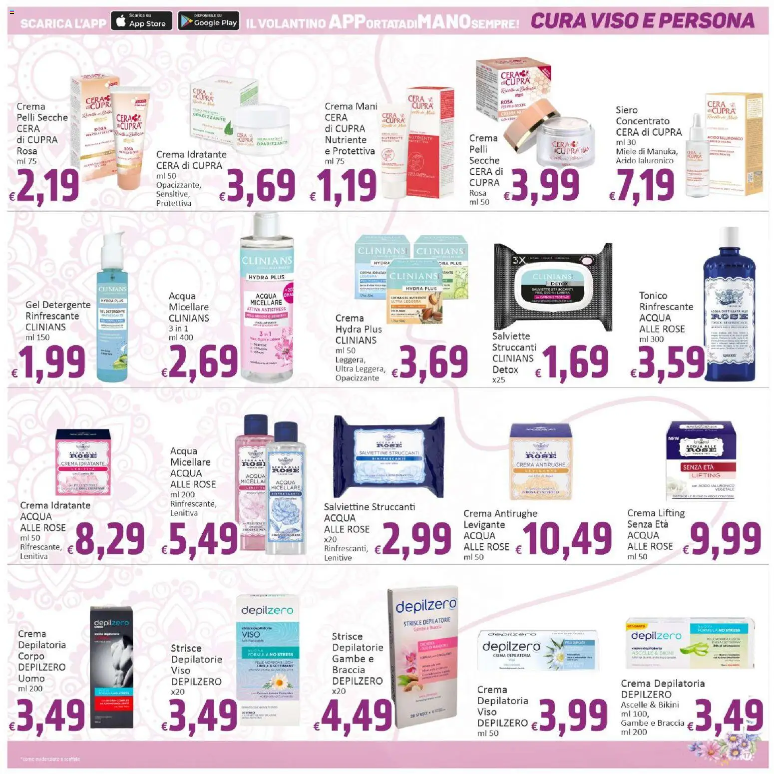 Volantino Paghi Poco del 08.05.2026 | Pagina: 17 | Prodotti: Salviette struccanti, Crema depilatoria, Detergente, Scaffale