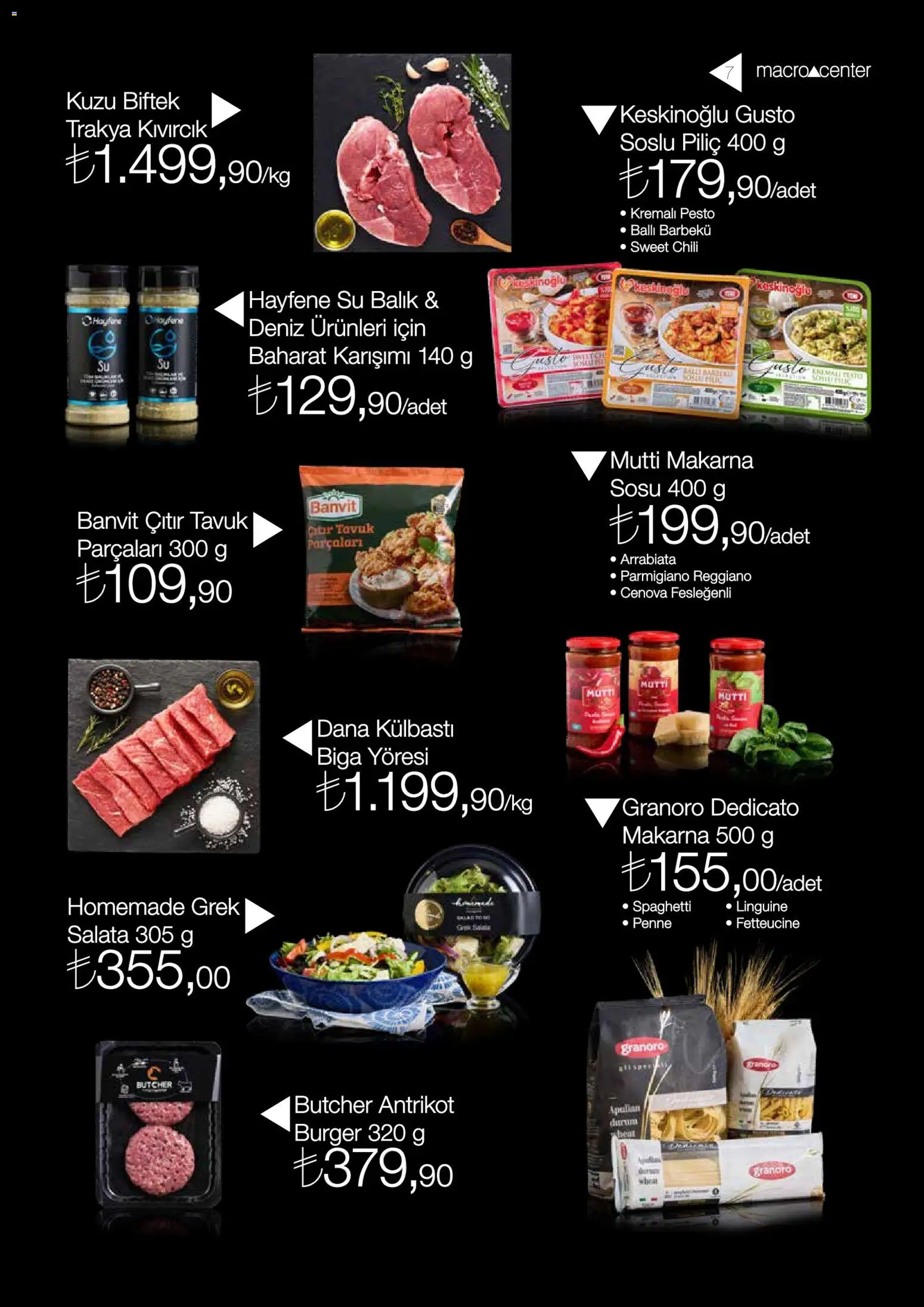 Migros Katalog - MacroStyle - 01 Ağustos 2026 tarihinden itibaren geçerlidir | Sayfa: 7 | Ürünler: Balık, Makarna sosu, Salata, Baharat