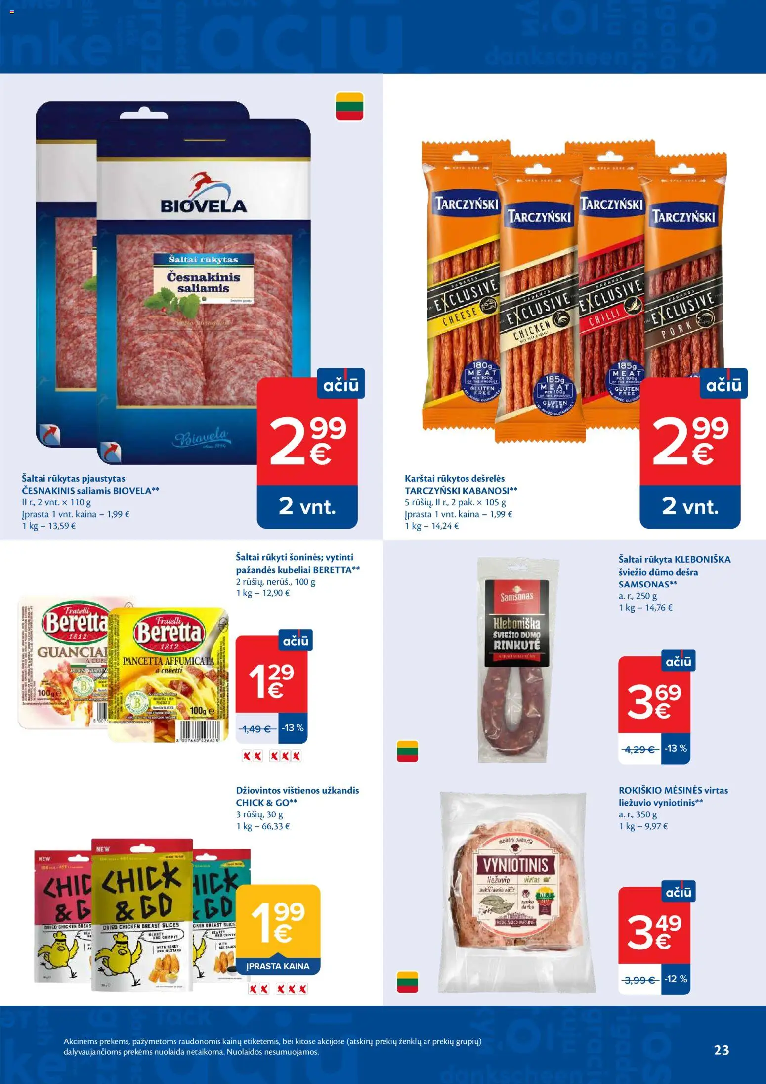 MAXIMA akcijos nuo 09.06.2026 | Puslapis: 23 | Prekių: Vištienos, Dešrelės, Saliamis, Dešra