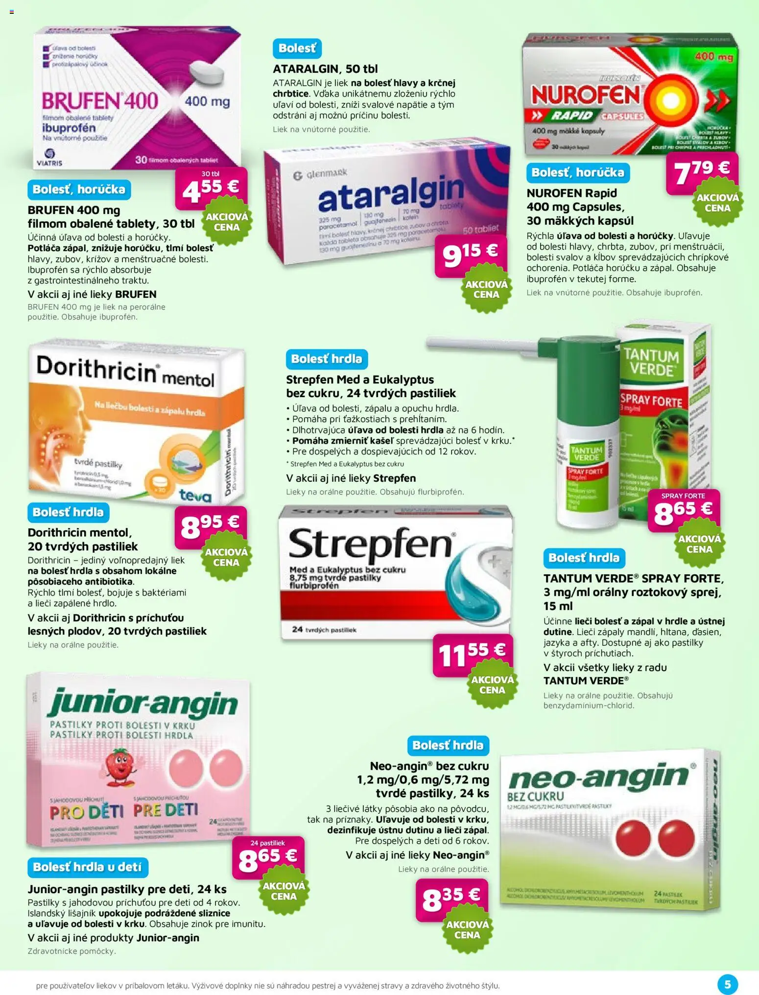 Nové Plus lekáreň akcie – leták je platný od 01.03.2026 | Strana: 5 | Produkty: Tablet, Med