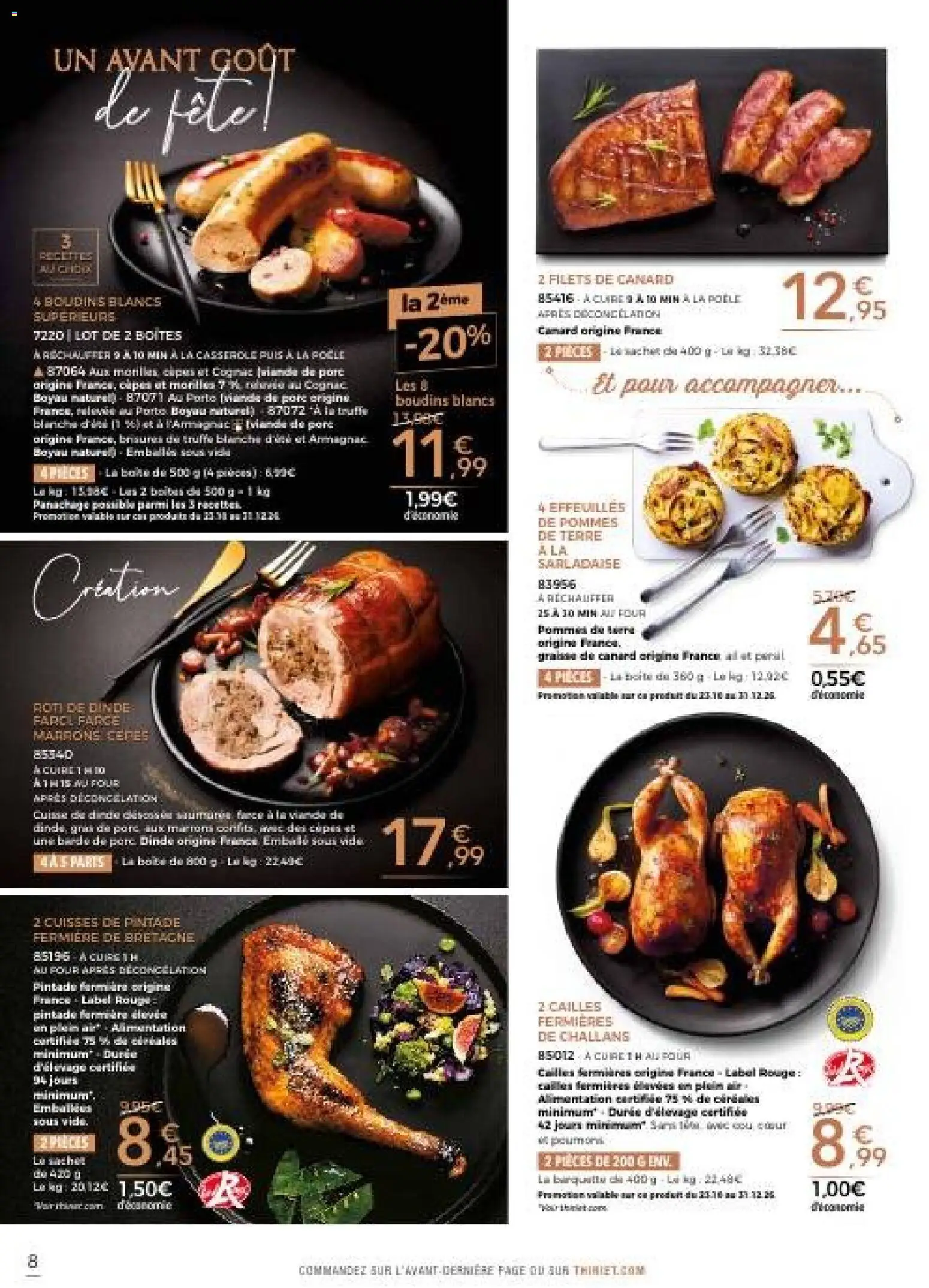 {H1} | Page: 8 | Produits: Four, Boudins blancs, Alimentation, Cognac
