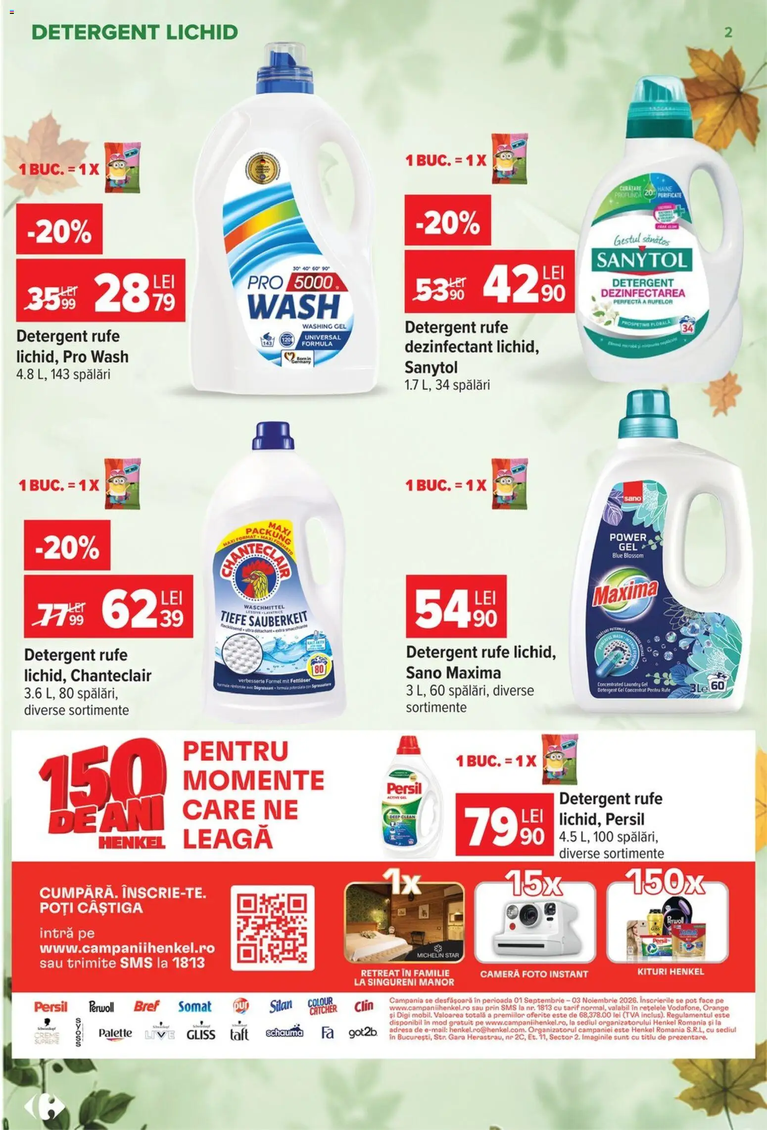 Noul catalog Carrefour – valabil de la 30.09.2026 | Pagină: 2 | Produse: Cameră, Detergent Rufe, Power, Dezinfectant