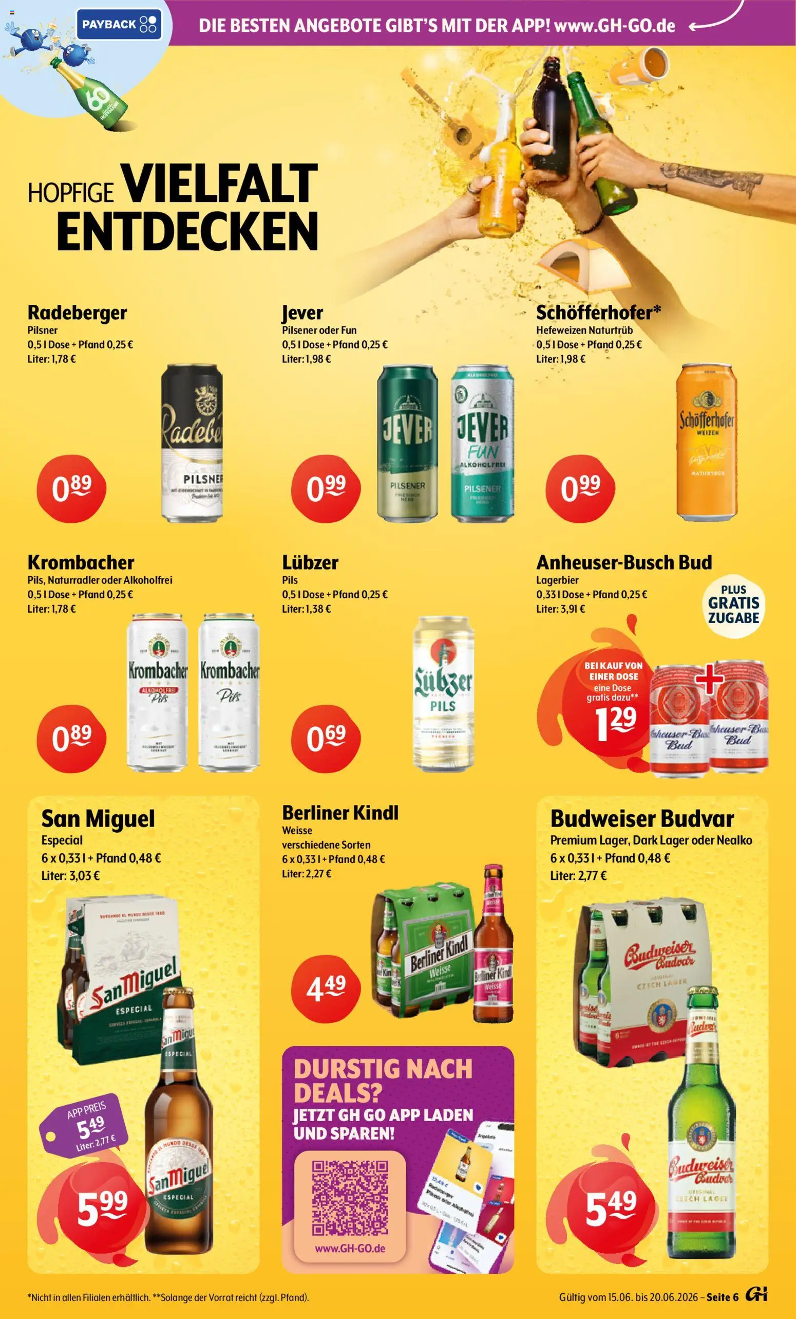 Getränke Hoffmann - Nordrhein - Westfalen – gültig ab 15.06.2026 | Seite: 6 | Produkte: Berliner, Pils, Krombacher, Budweiser