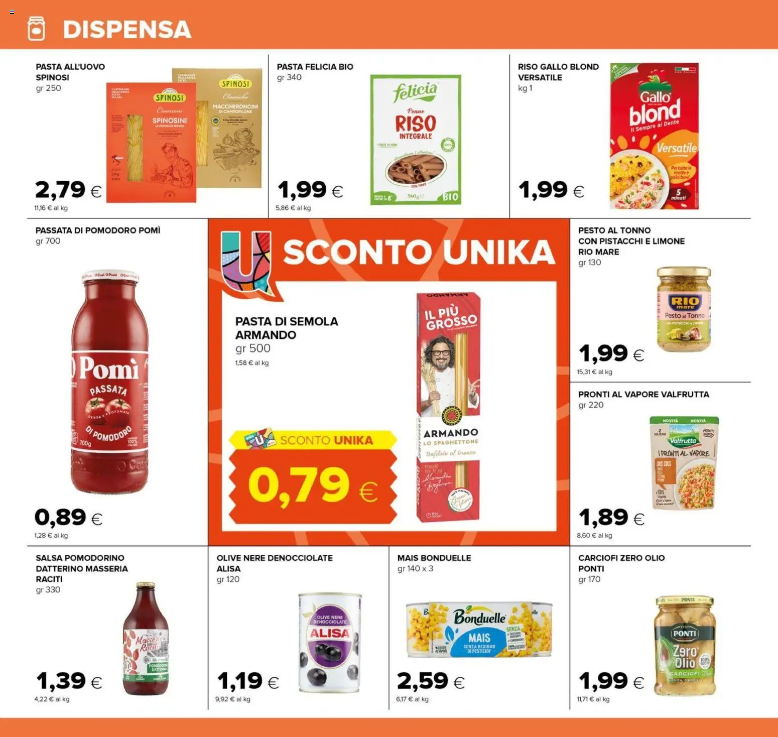 Volantino Oasi del 10/08/2026 | Pagina: 22 | Prodotti: Riso, Olio, Passata di pomodoro, Mais