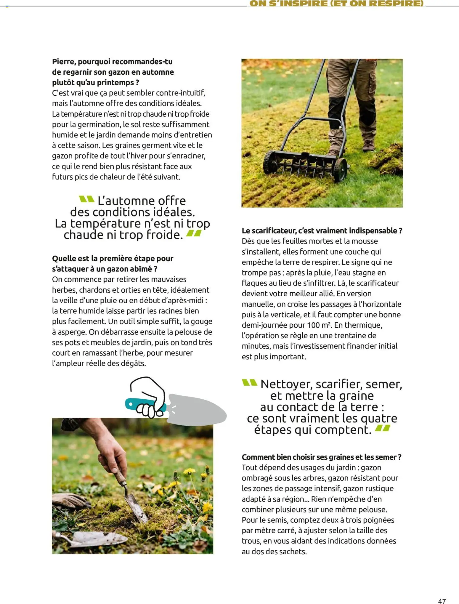 {H1} | Page: 47 | Produits: Règle, Graines, Mais, Gazon