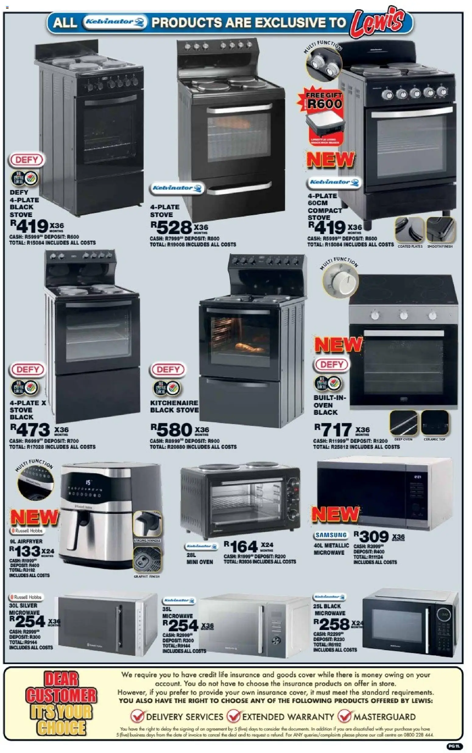New Lewis Stores catalogue – valid from 10/08/2026 | Page: 11 | Products: Cover, Phone, Stove, Microwave