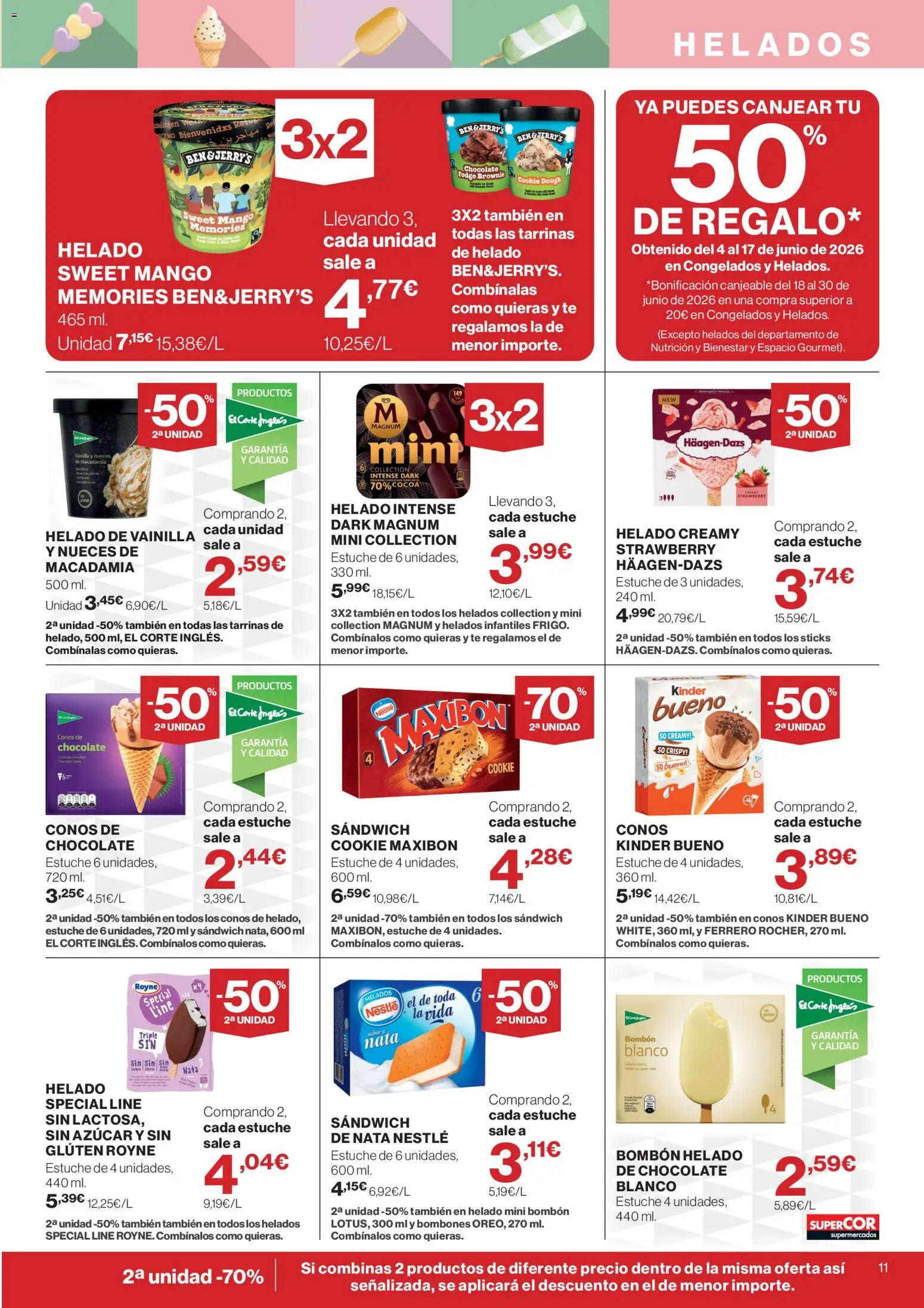 Supercor folleto │ válido desde el 18.06.2026 | Página: 11 | Productos: Chocolate, Té, Helado, Ρούτερ
