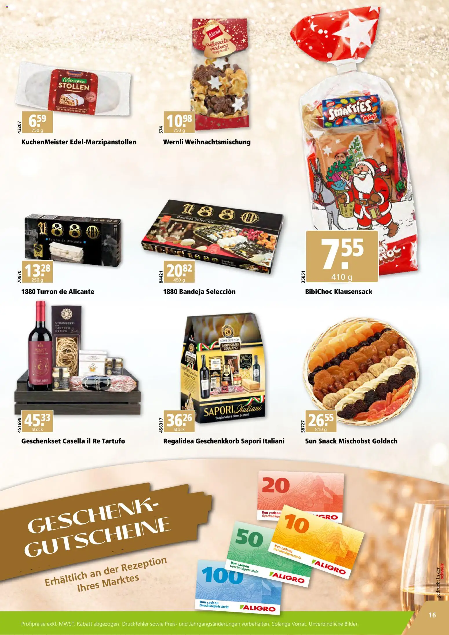 Aligro aktionen Geschenke Schlieren, Gossau SG, Frauenfeld – gültig ab 02.11.2026 | Seite: 16