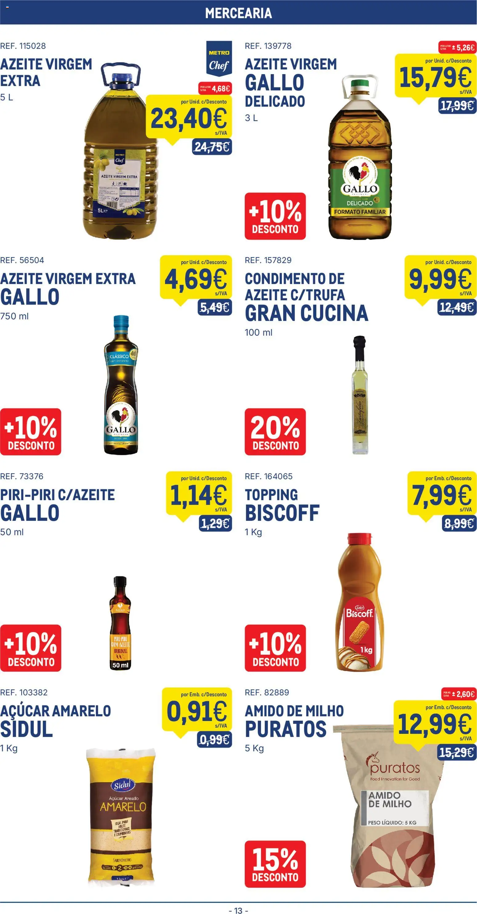 Makro folheto │ válido de 04/08/2026 | Página: 13 | Produtos: Azeite, Açúcar, Milho