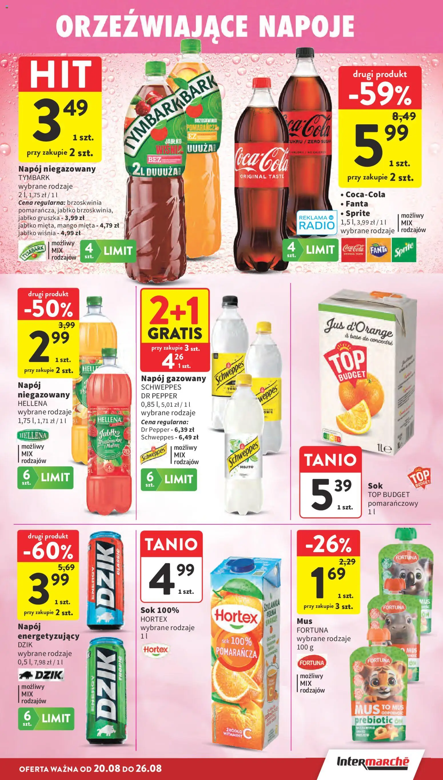 Intermarche gazetka od 20.08.2026 | Strona: 31 | Produkty: Radio, Tymbark, Coca cola, Mięta