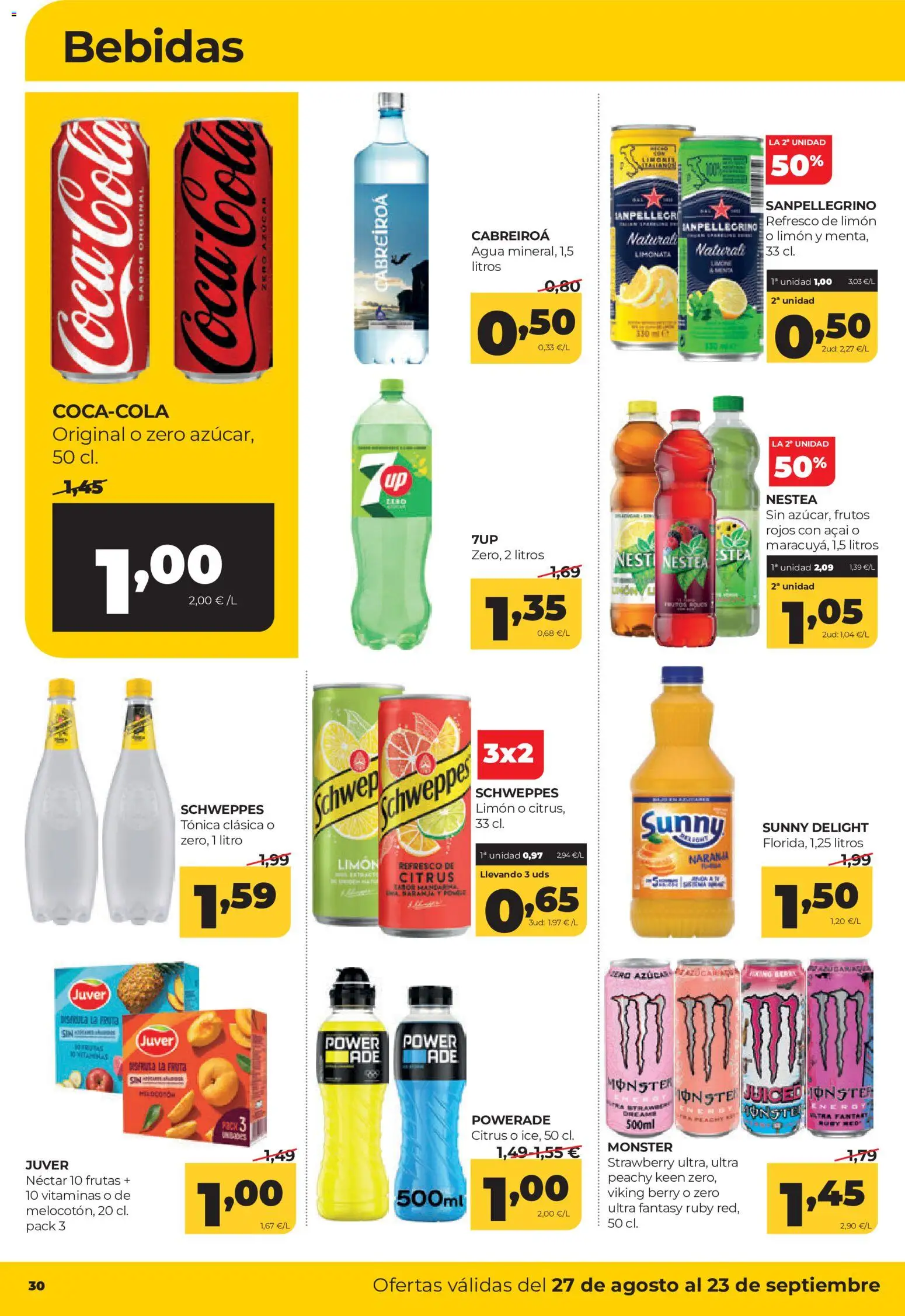 Alimerka folleto Castilla y León │ válido desde el 27/08/2026 | Página: 32 | Productos: Frutos rojos, Limón, Bebidas, Néctar