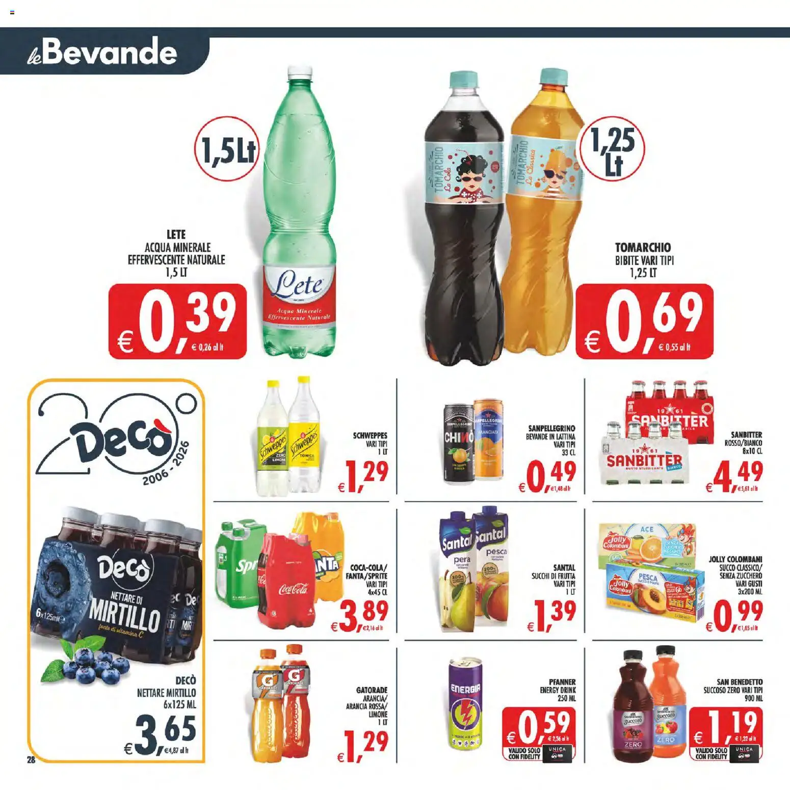 Volantino Decò del 23/10/2026 | Pagina: 33 | Prodotti: Bevande, Zucchero, Bibite, Coca Cola