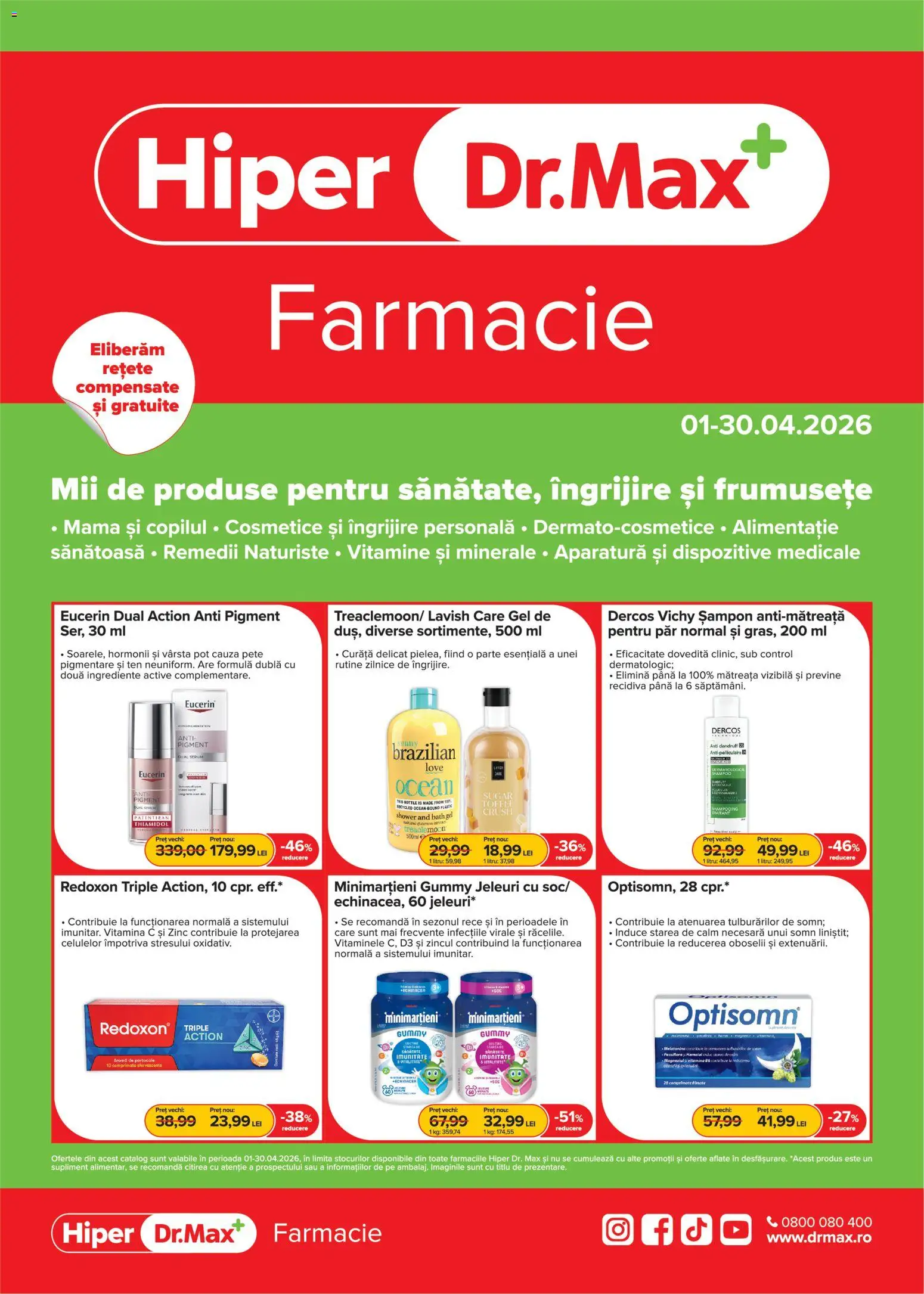 Noul catalog Dr.Max – valabil de la 01.04.2026 | Pagină: 1 | Produse: Serum, Șampon, Jeleuri