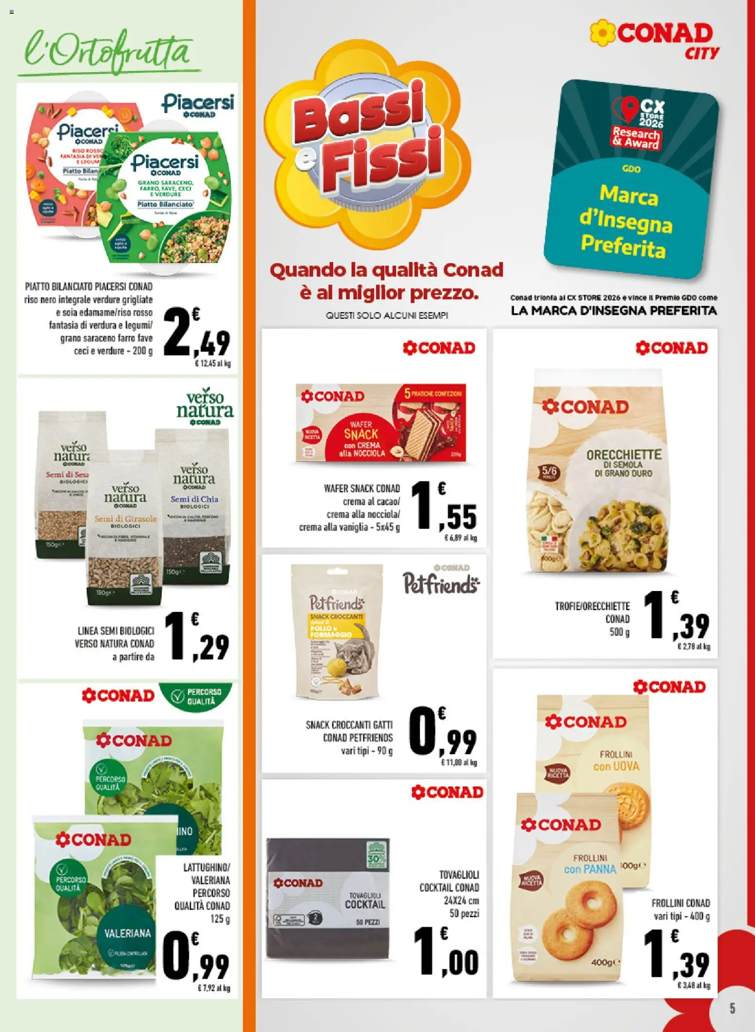 Volantino Conad del 03.06.2026 | Pagina: 5 | Prodotti: Pollo, Panna, Frollini, Farro