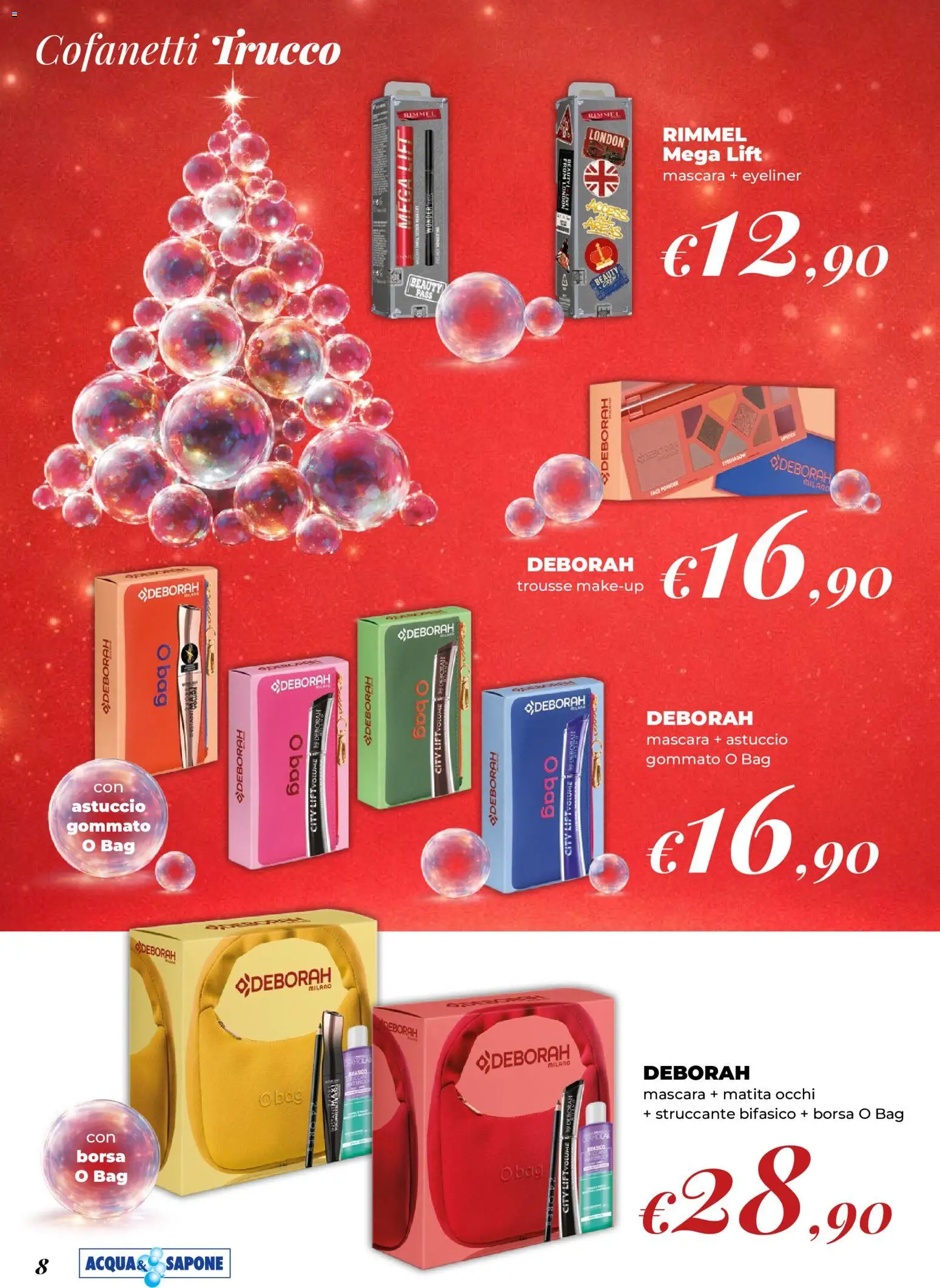 Volantino Acqua e Sapone del 02/11/2026 | Pagina: 8 | Prodotti: Mascara, Struccante, Borsa, Trucco