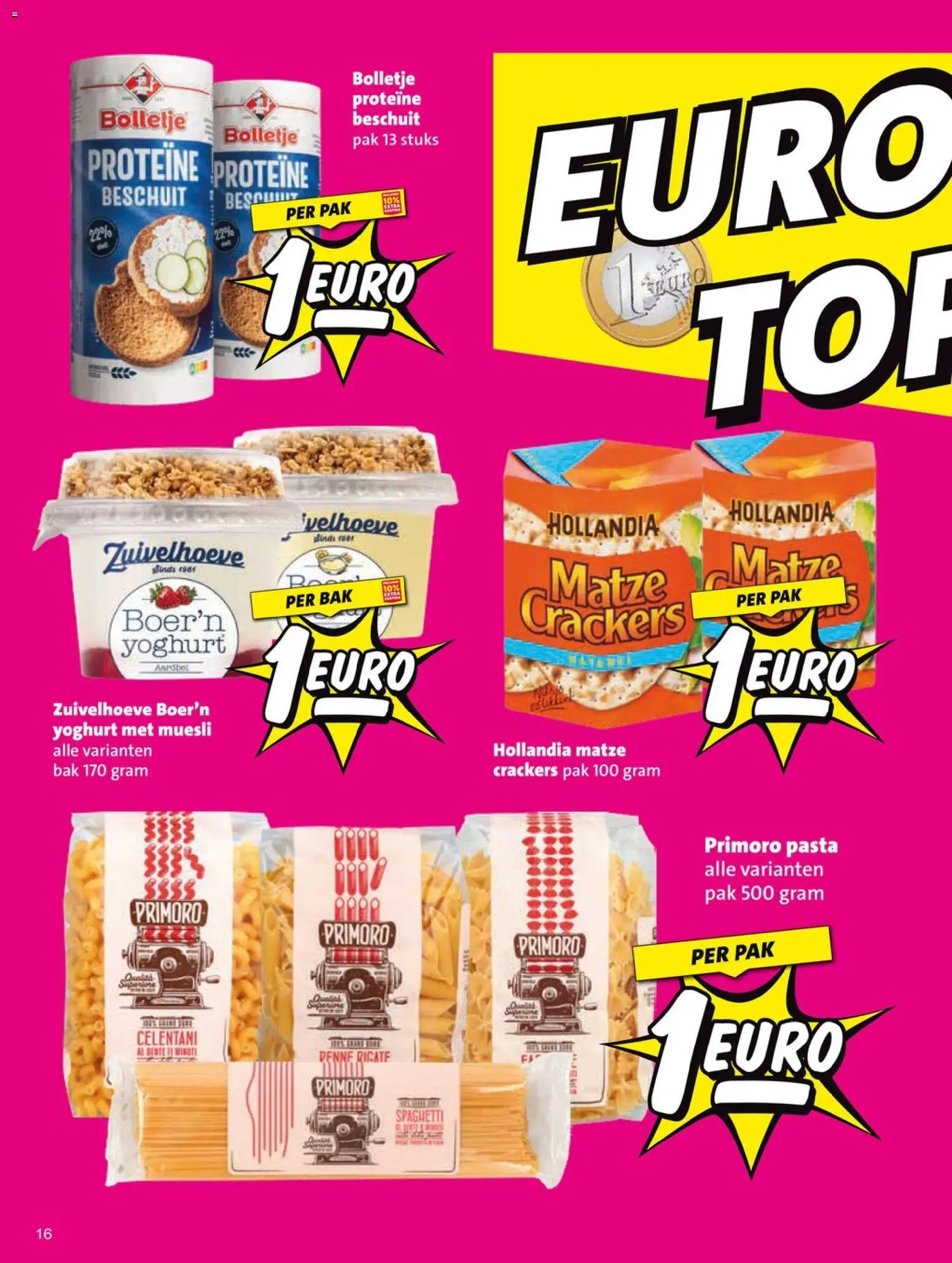 {H1} | Pagina: 16 | Producten: Yoghurt, Édességek, Pasta, Muesli